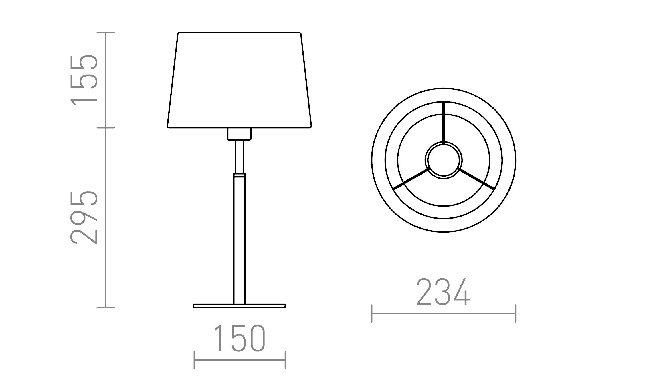 BROADWAY de masă lampă - Product sketch