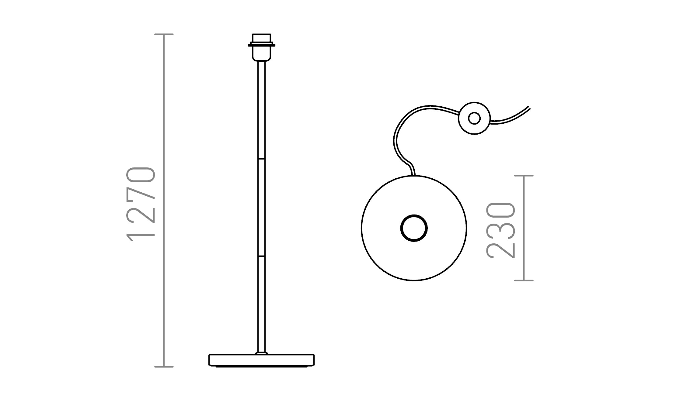 NYC voetstuk voor staande lamp - Product sketch