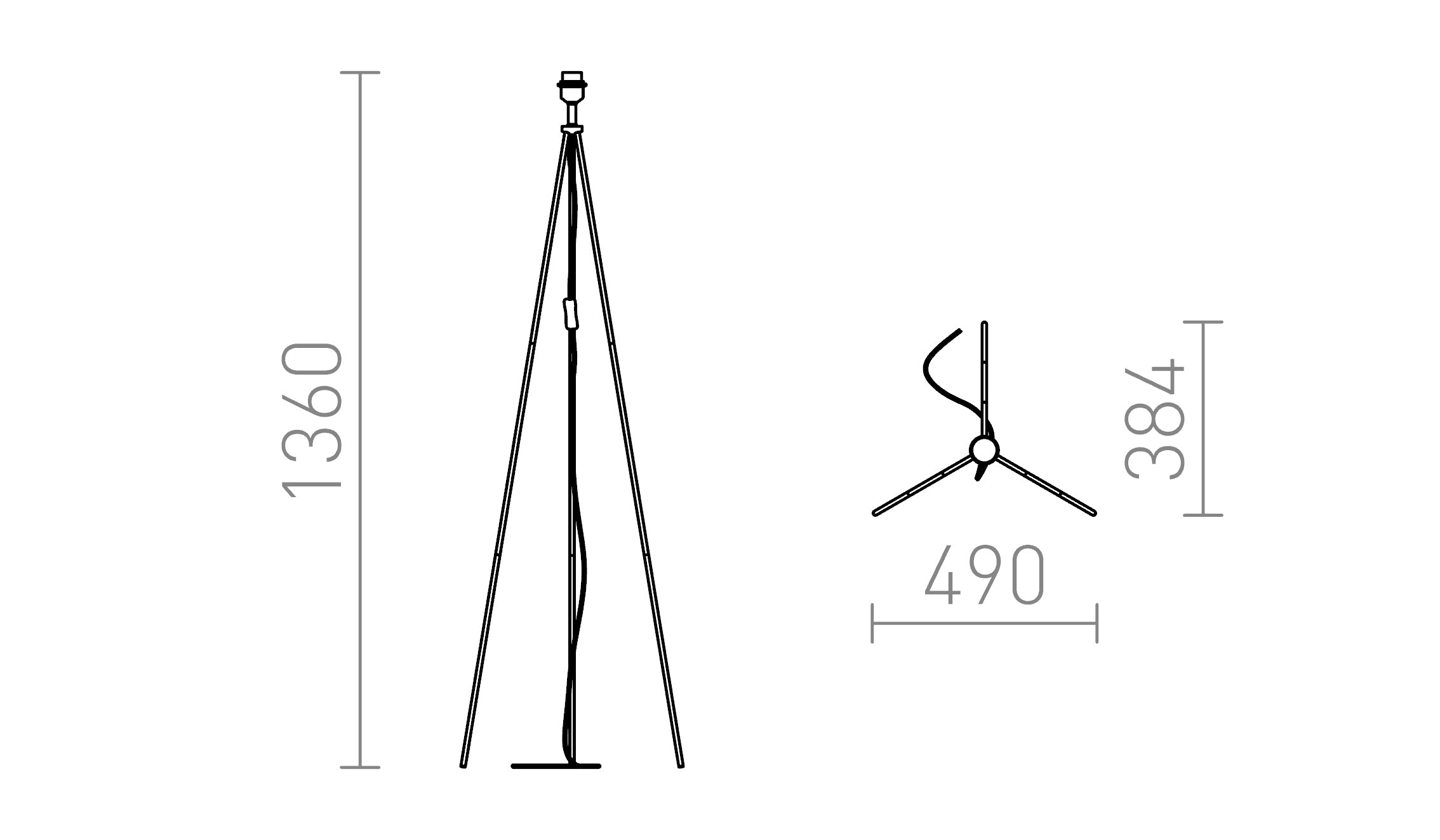 NYC TRIPOD стойка за подова лампа - Product sketch