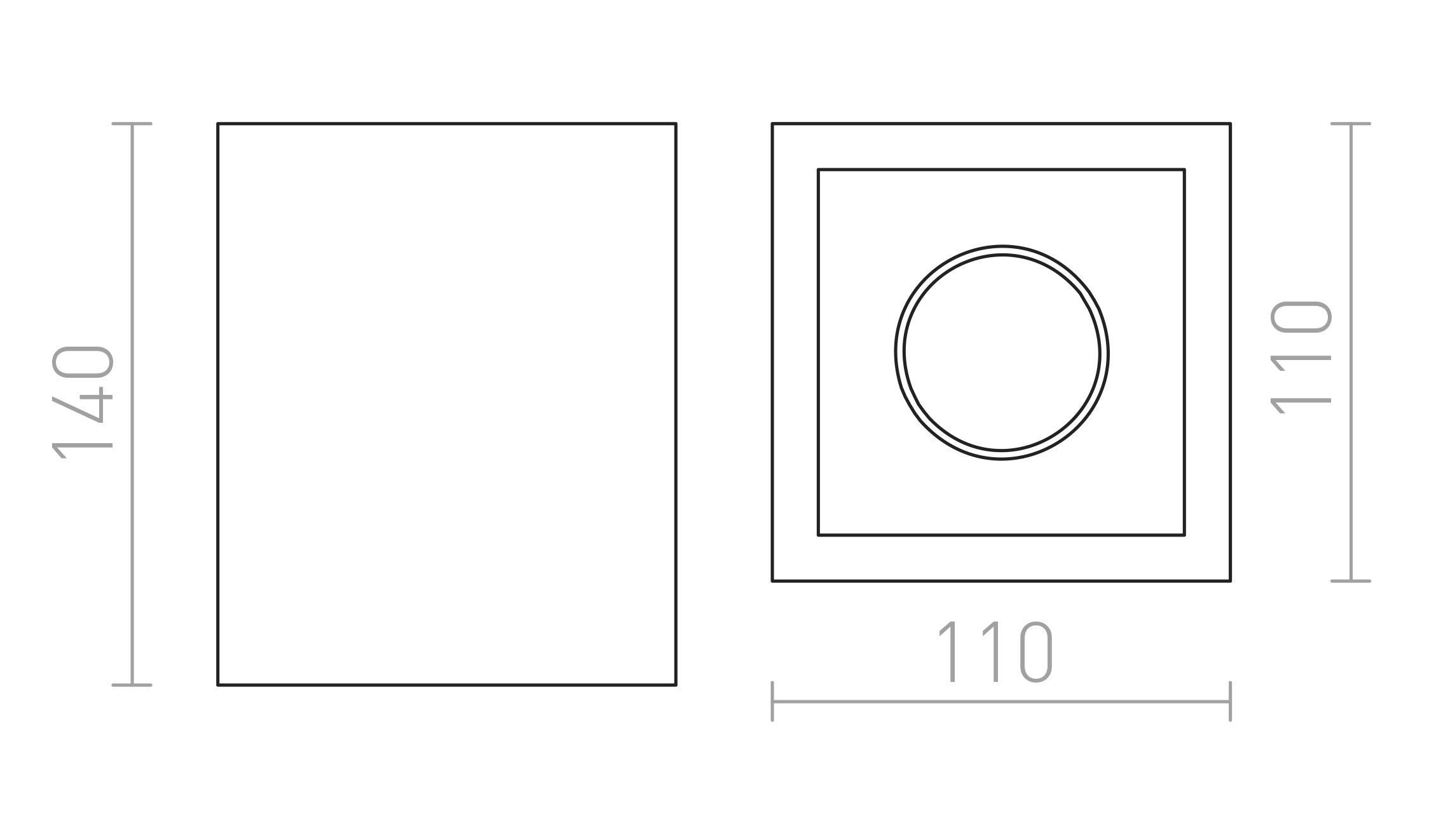 JACK SQ stropna lampa - Product sketch