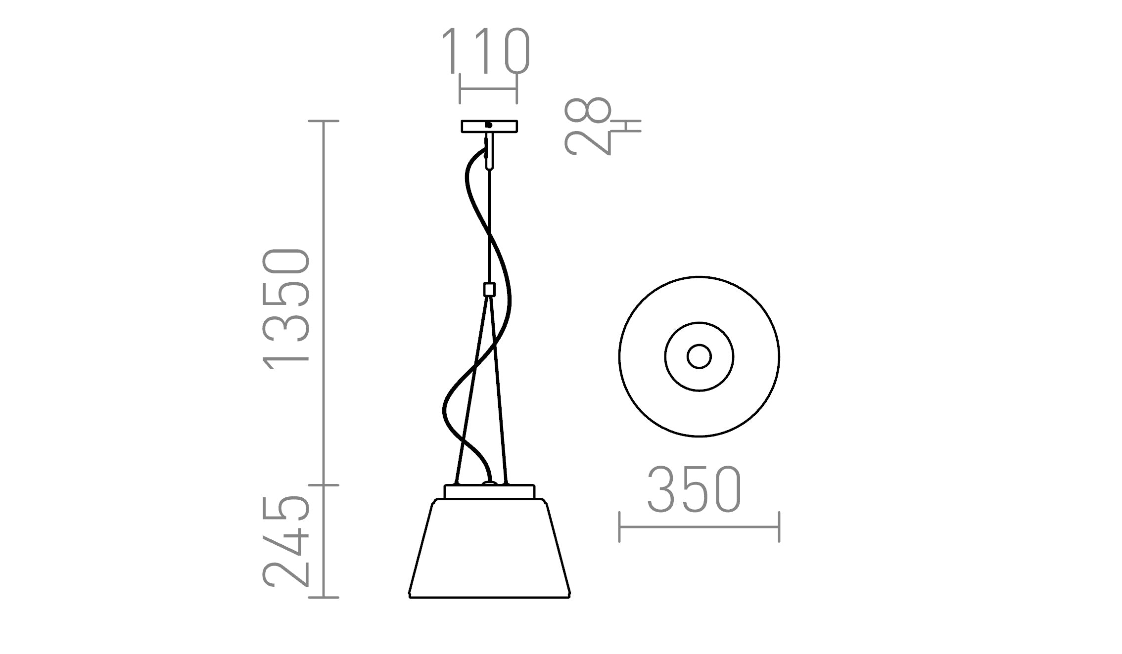CORONA colgante lámpara - Product sketch