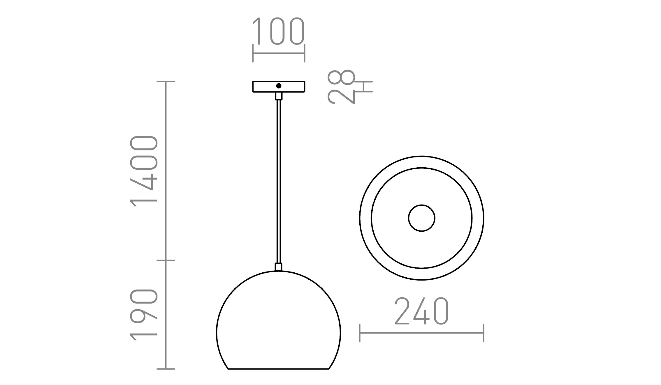 BLONDIE 25 suspension lampe - Product sketch
