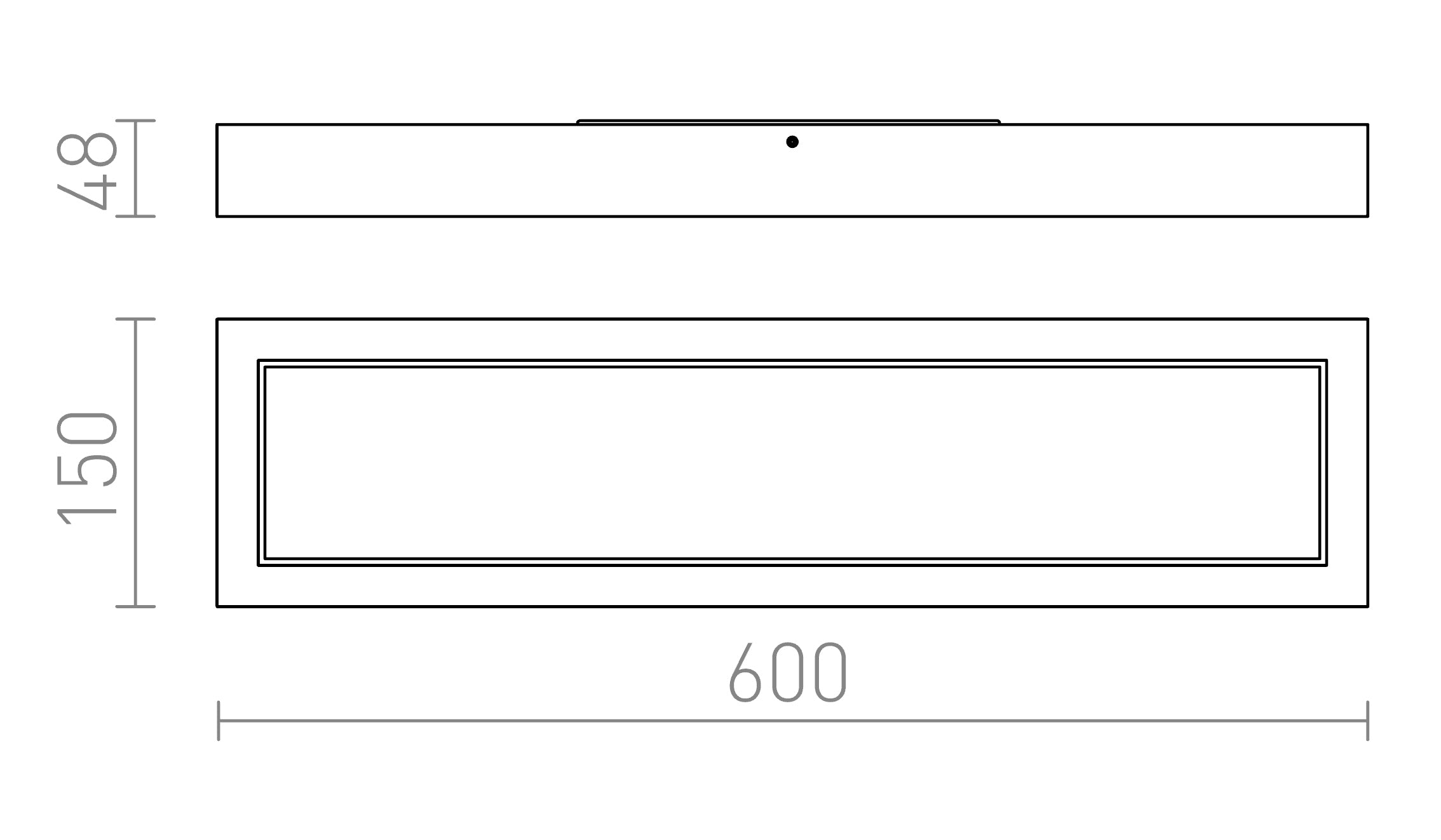 STRUCTURAL LED 60x15 pinta-asennettava lamppu - Product sketch