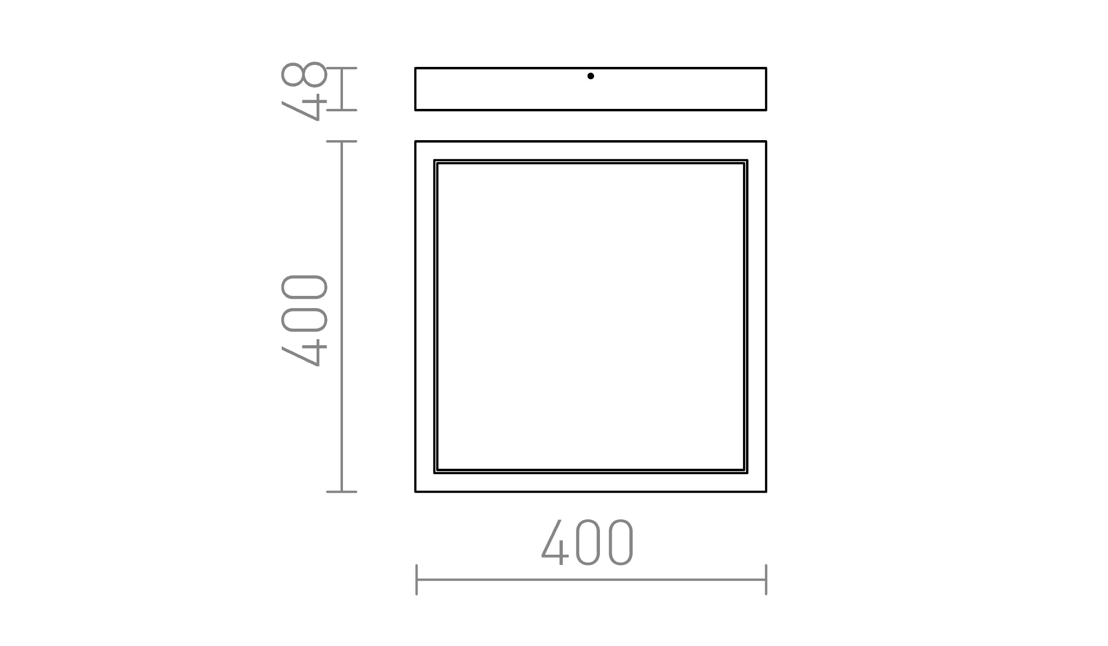 STRUCTURAL LED 40x40 plafoniera/applique lampada - Product sketch