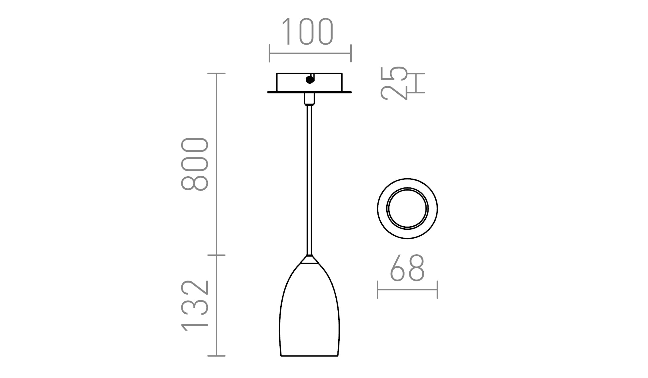 BABADES I κρεμαστό λαμπτήρας - Product sketch