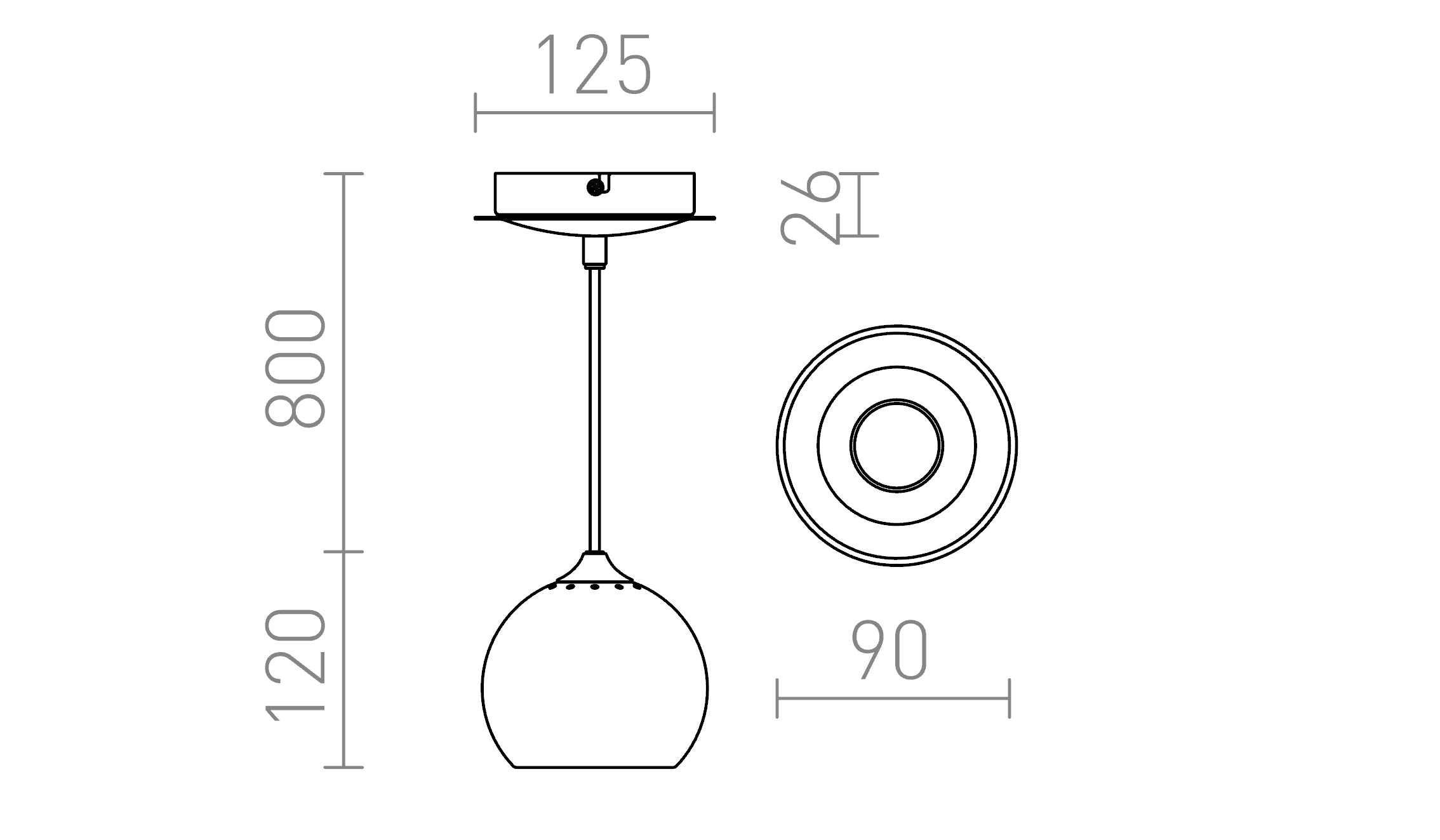 DESTY I Pendelleuchte lampe - Product sketch