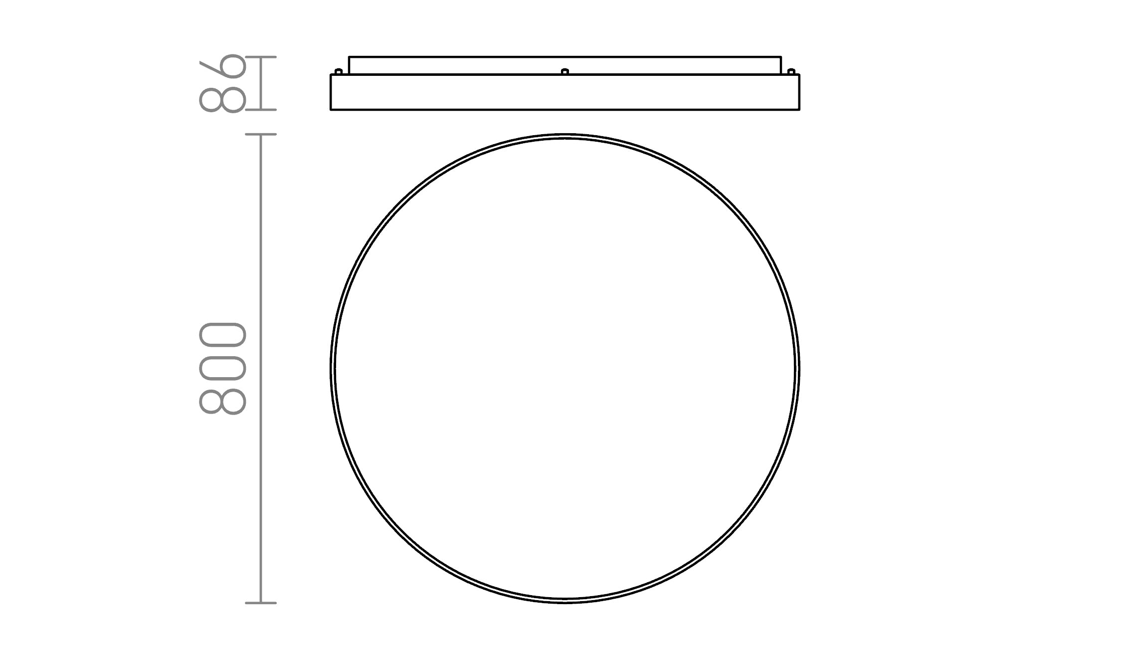 MENSA R 80 Deckenleuchte lampe - Product sketch