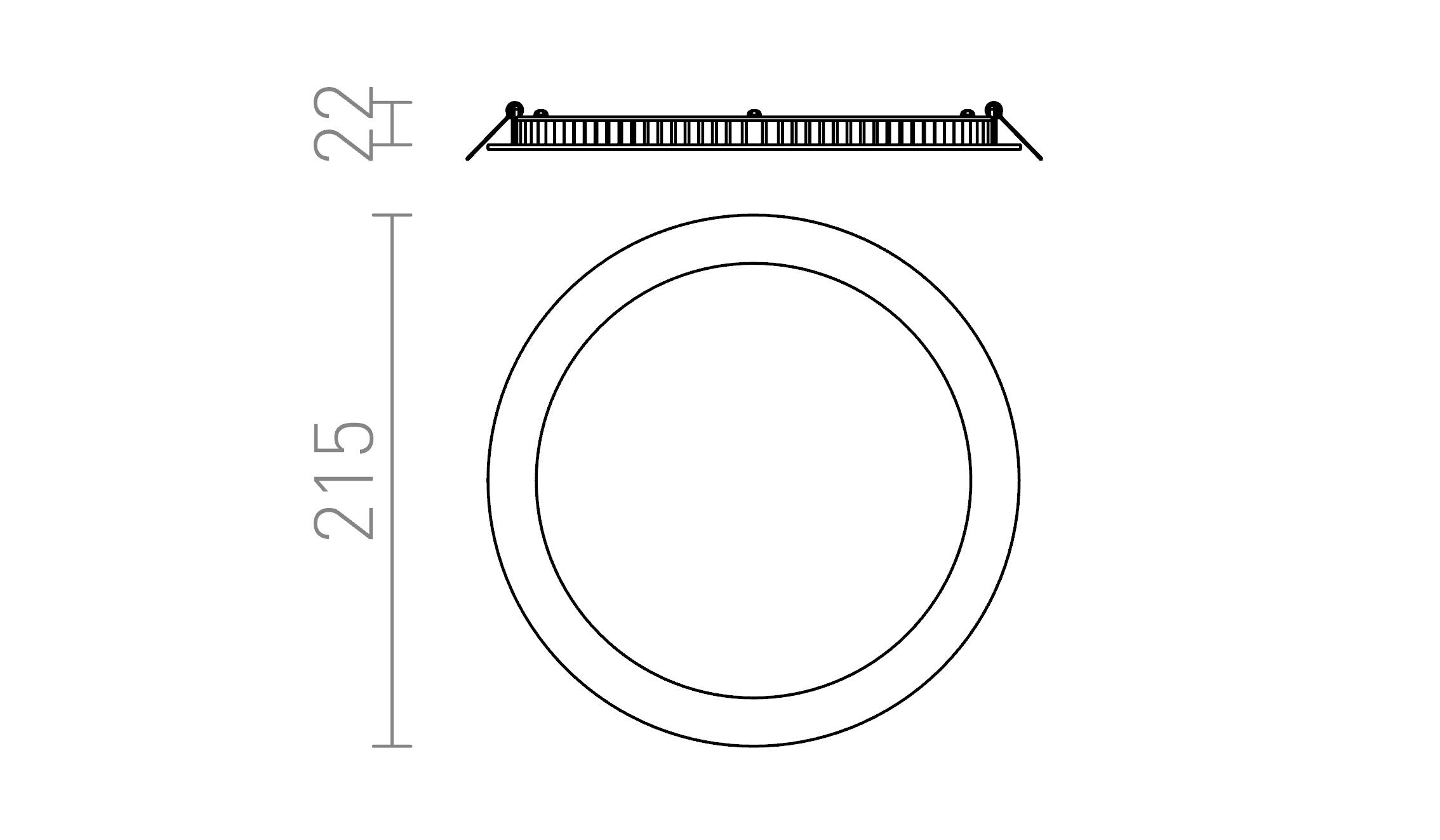 SLENDER R 22 embutida lâmpada - Product sketch