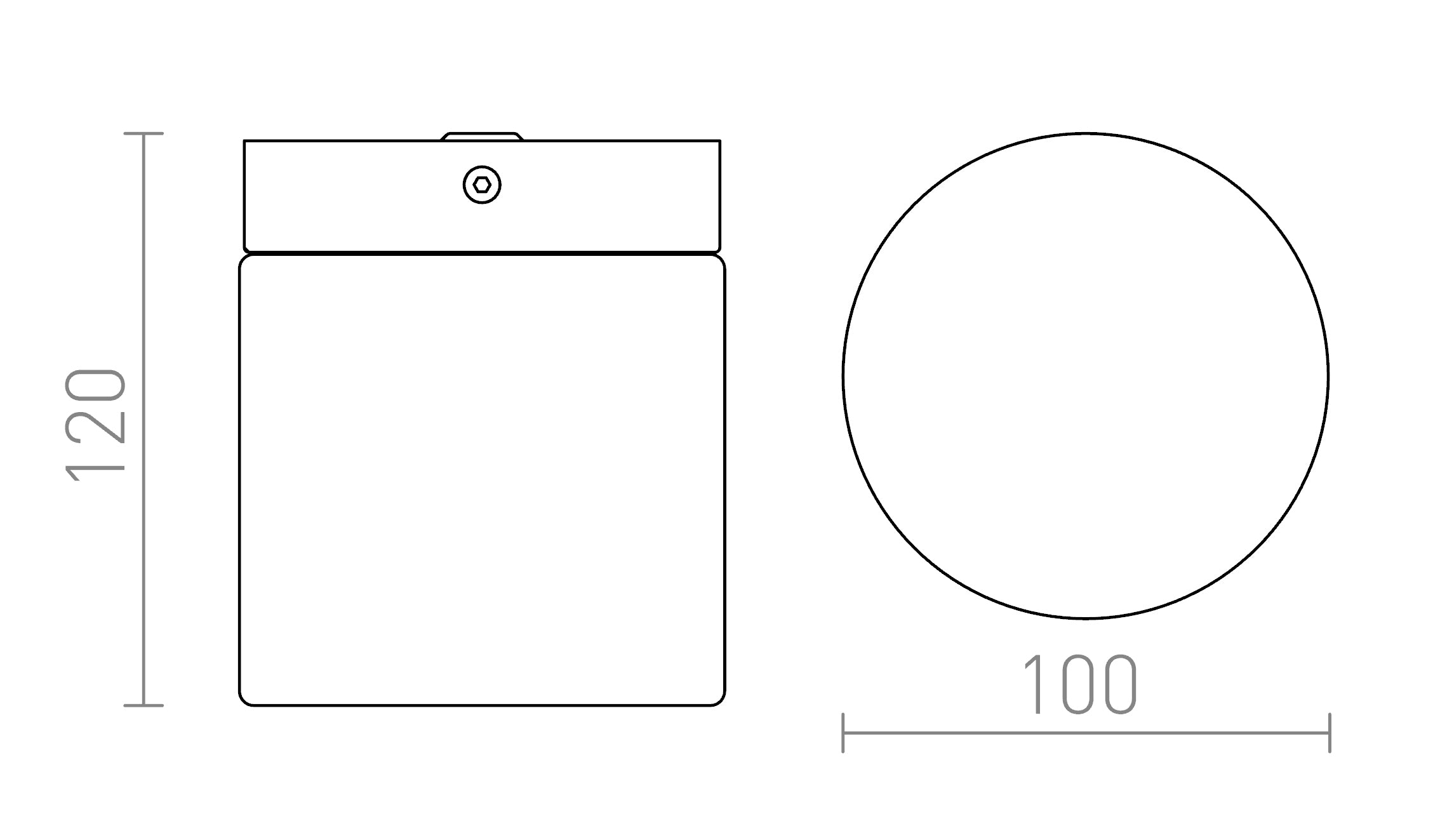 ESICA CYL katto lamppu - Product sketch