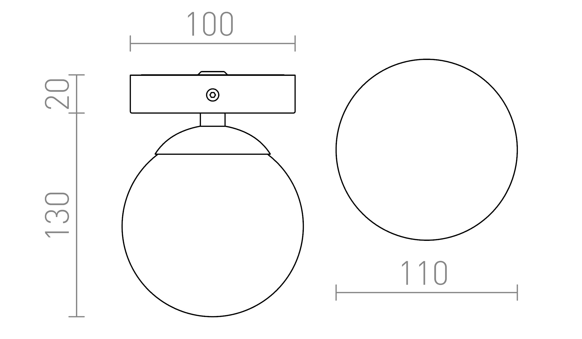 BOLLY da soffitto lampada - Product sketch