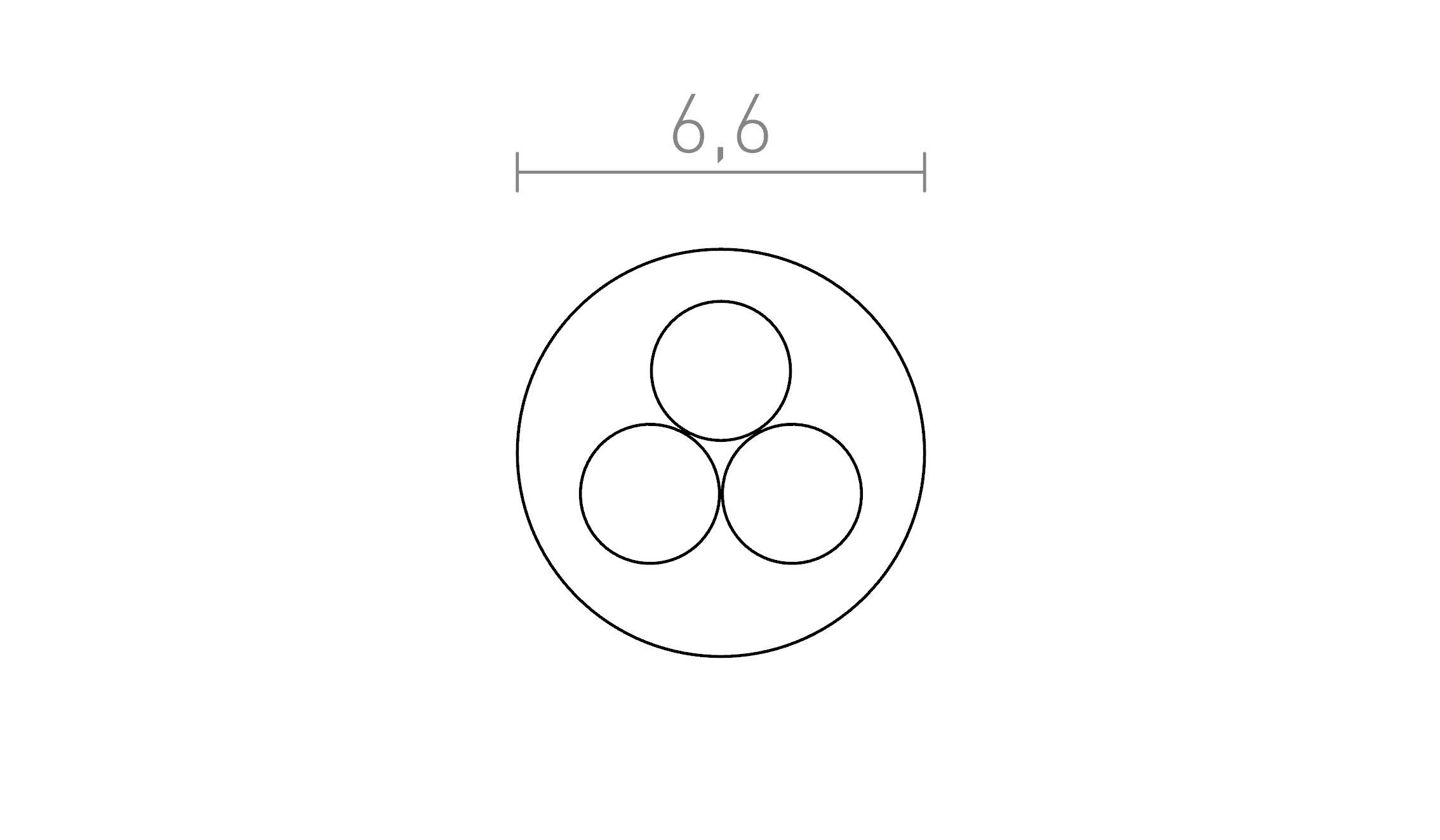FIT 3x0,75 1bm textielkabel - Product sketch