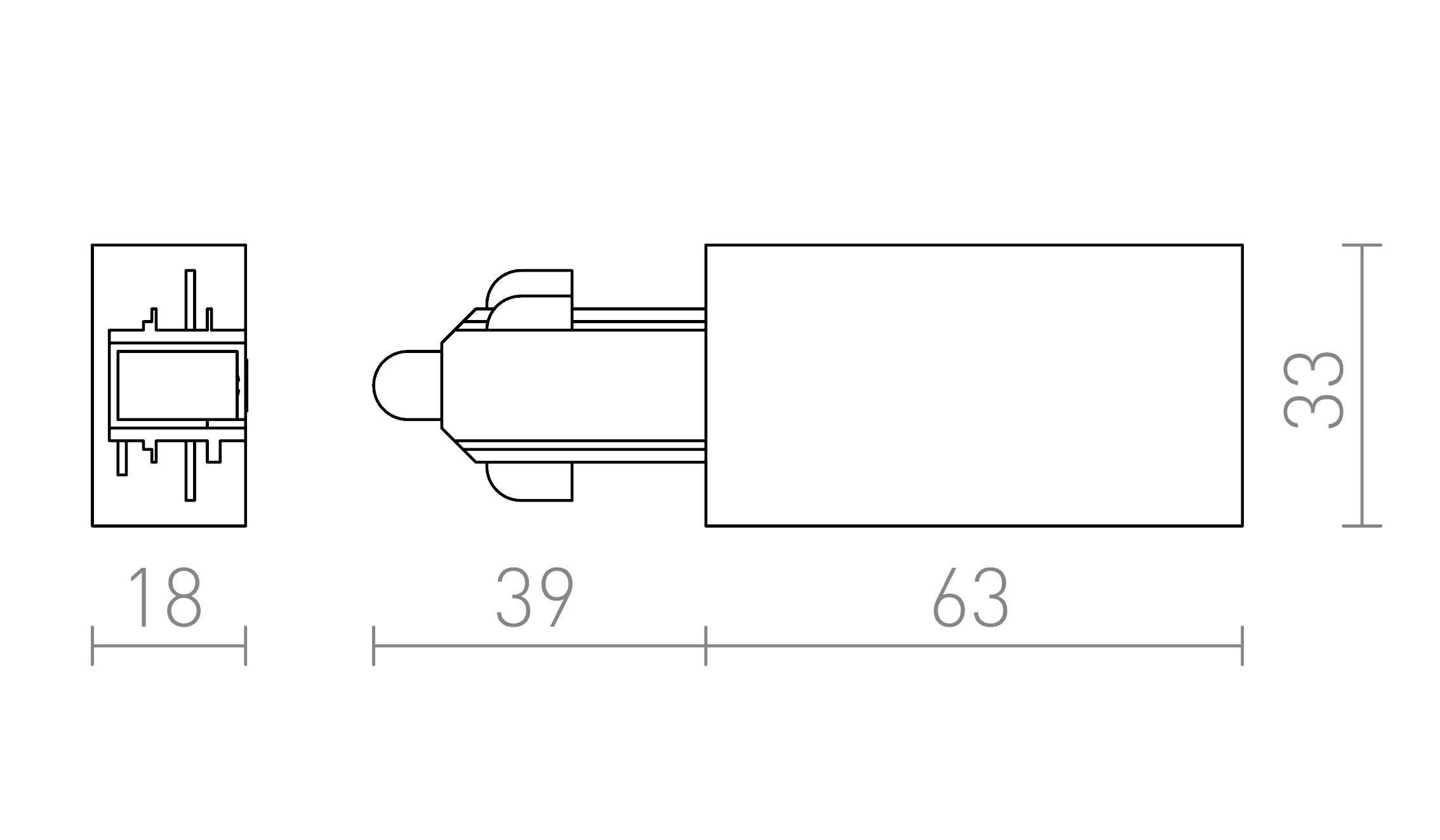 1F anslutning (jord vänster) lampa - Product sketch