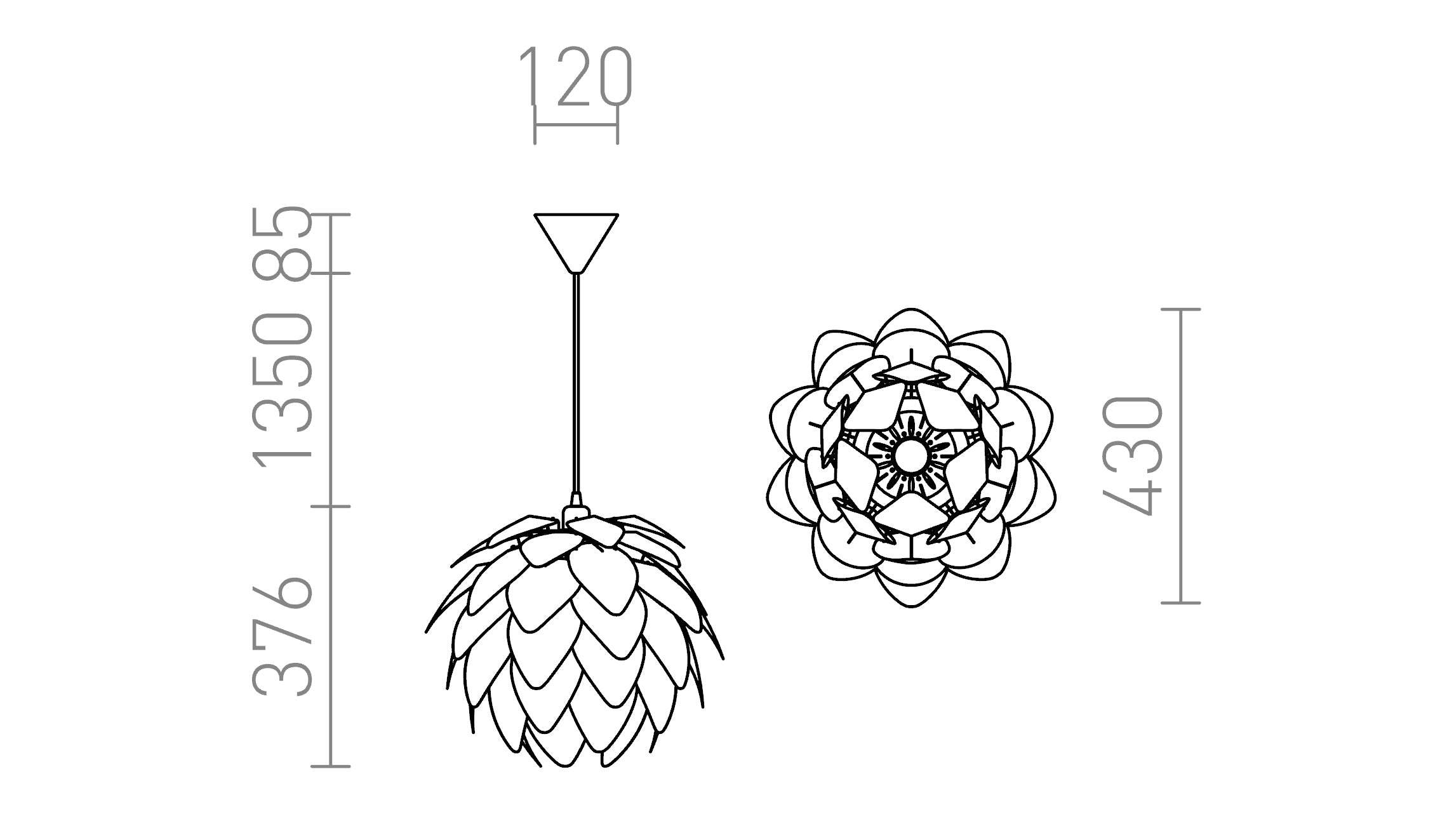 ENCOMBRE pendel lampa - Product sketch
