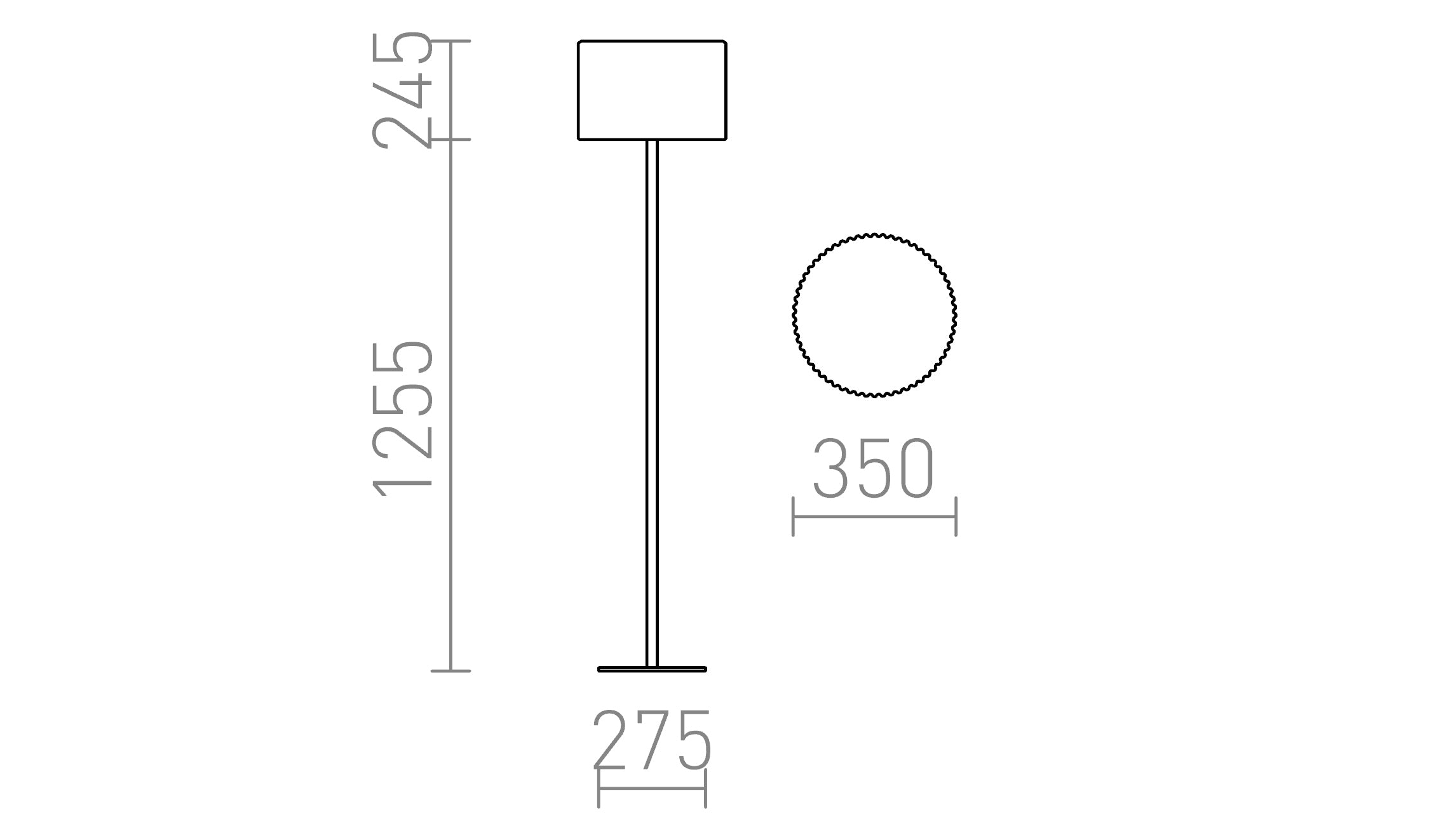 BOSANNA 150 golvlampa lampa - Product sketch