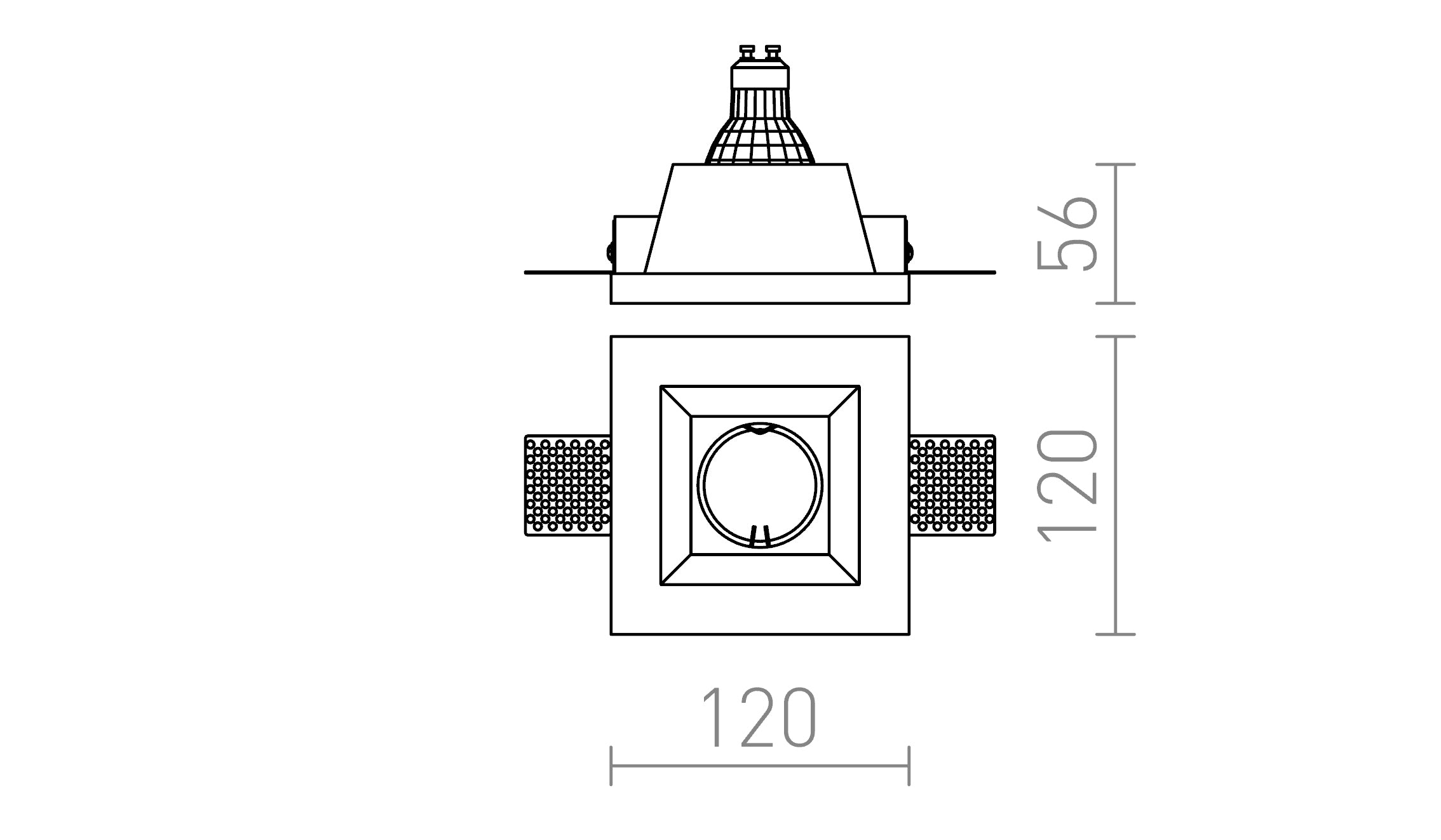 DAG SQ încastrat lampă - Product sketch