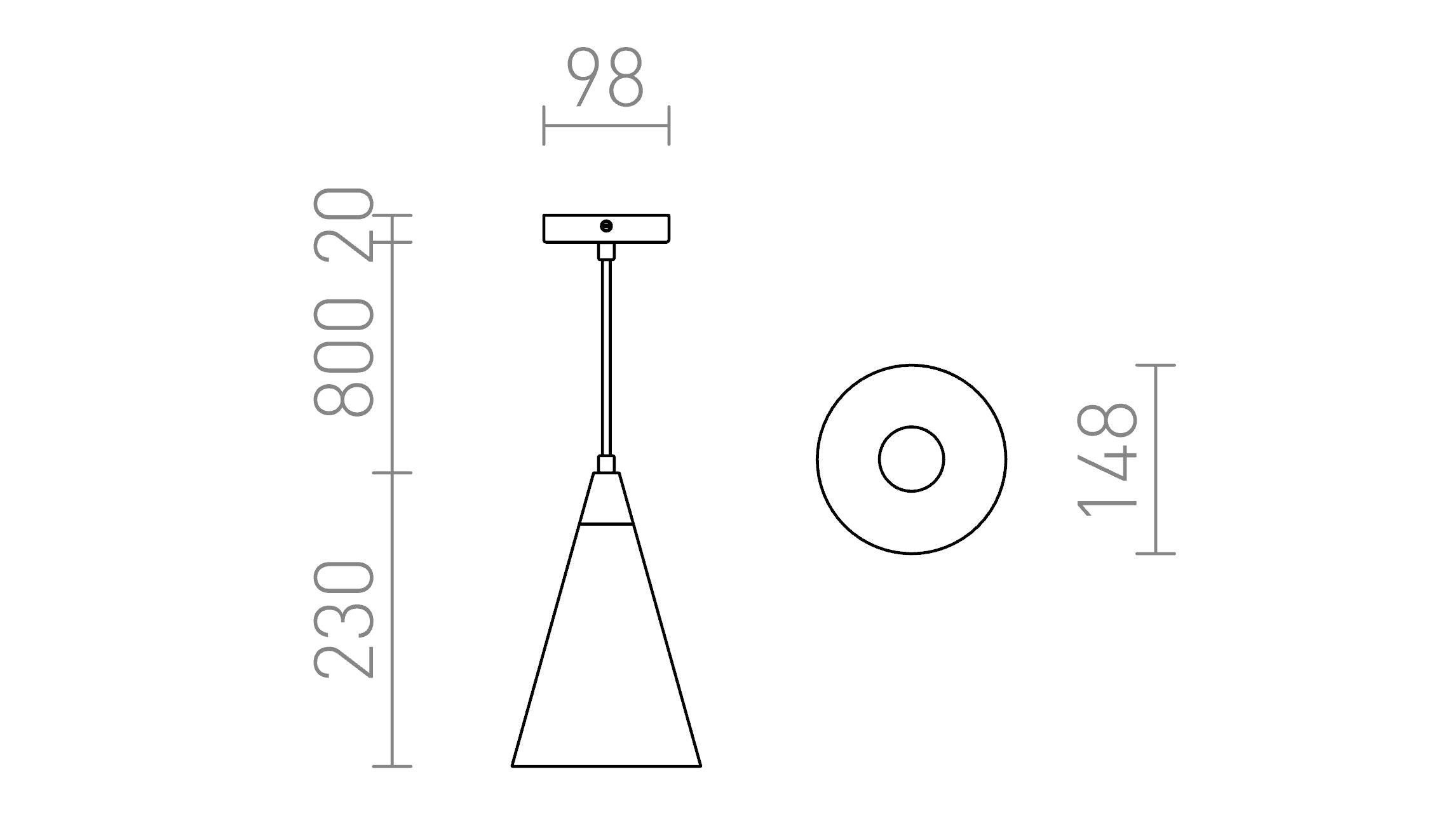 HEIDI a sospensione lampada - Product sketch