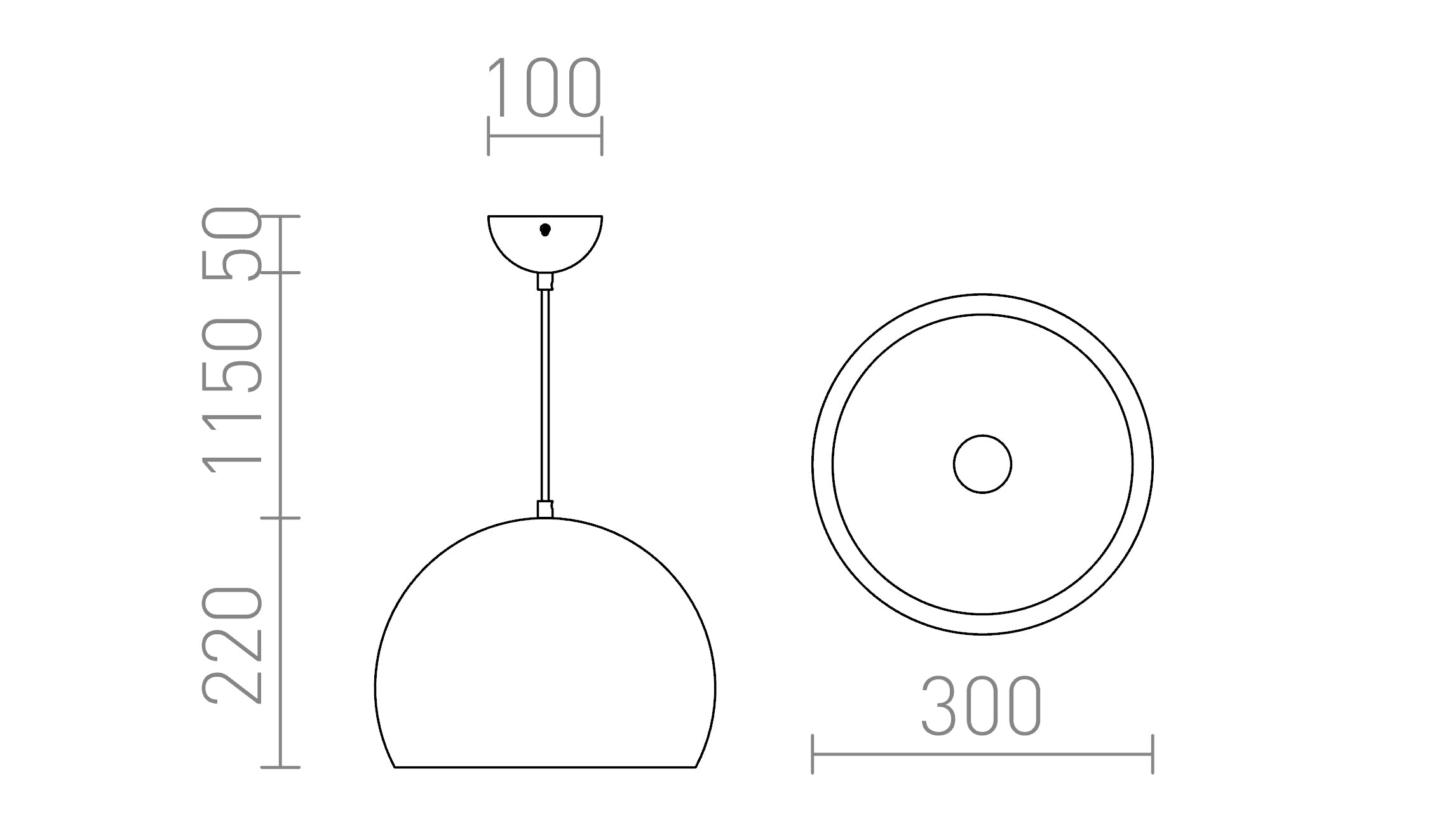ASTON 30 Pendelleuchte lampe - Product sketch