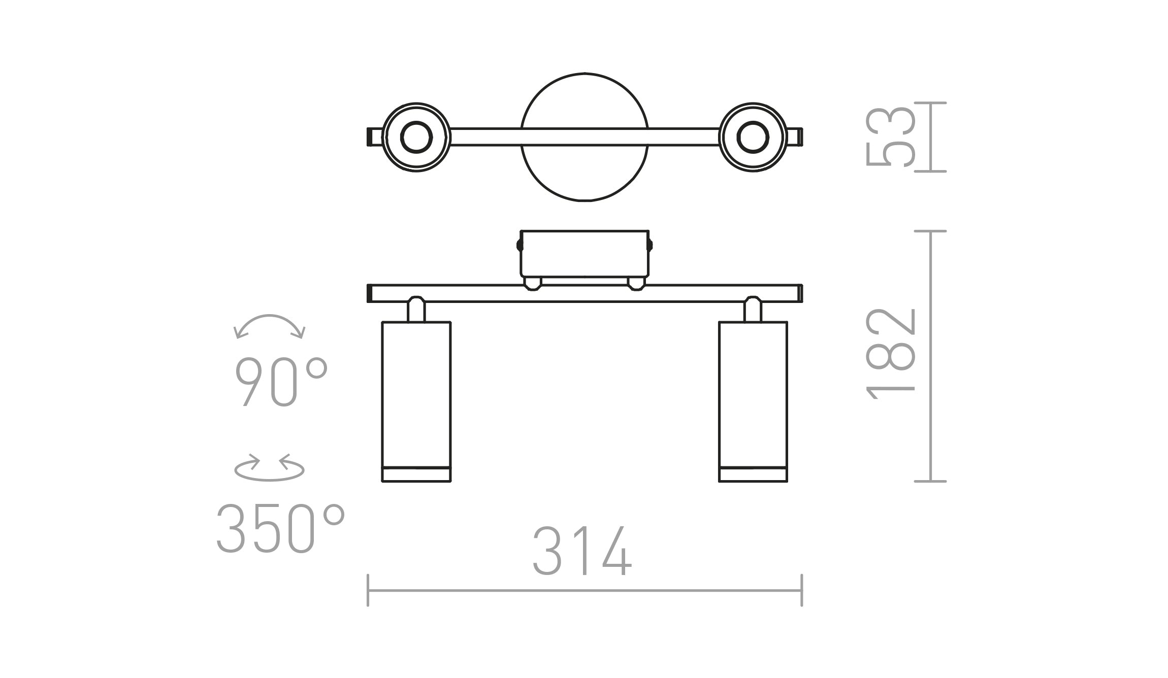 BOGARD II de perete lampă - Product sketch
