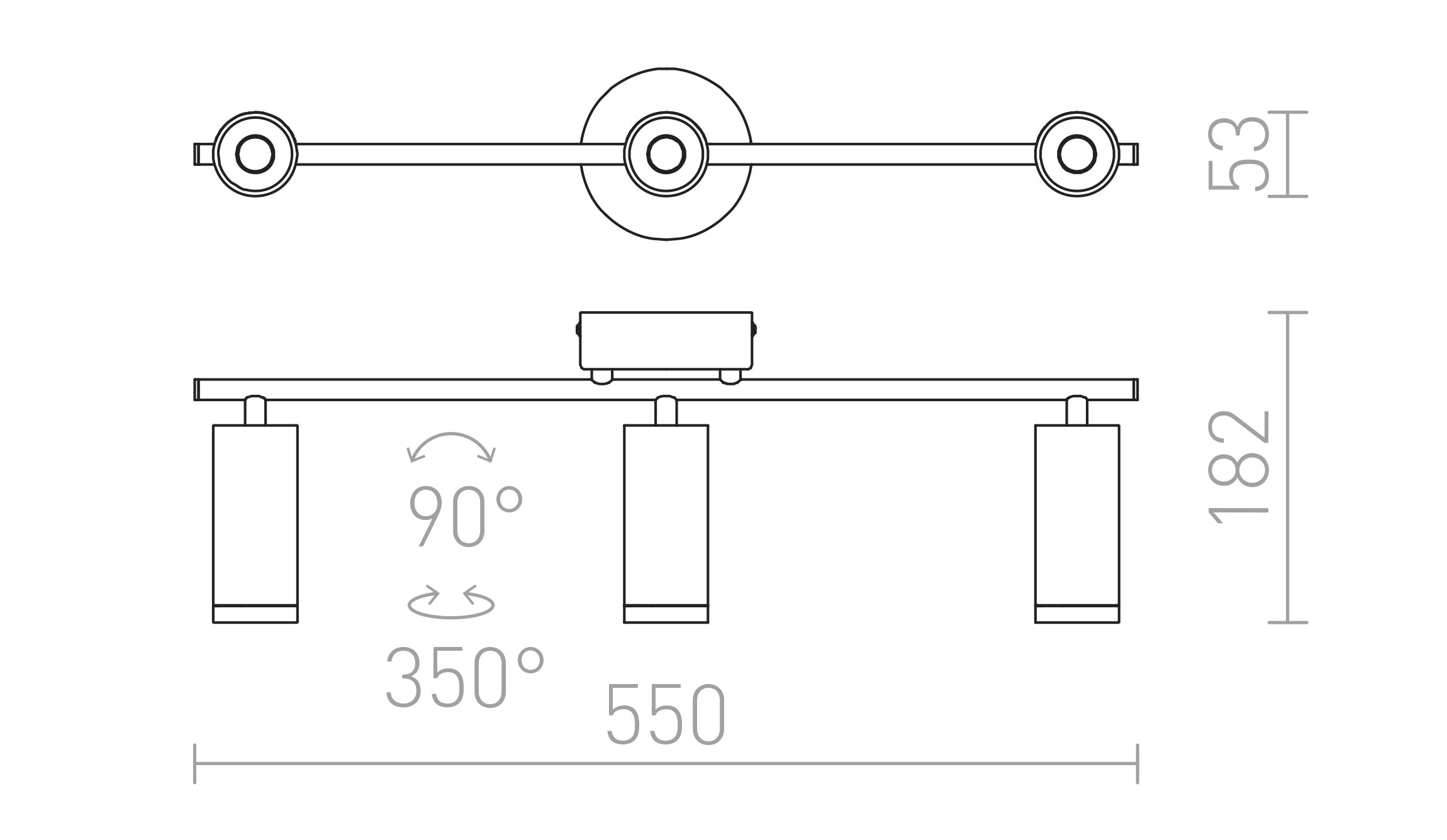 BOGARD III wandlamp lamp - Product sketch