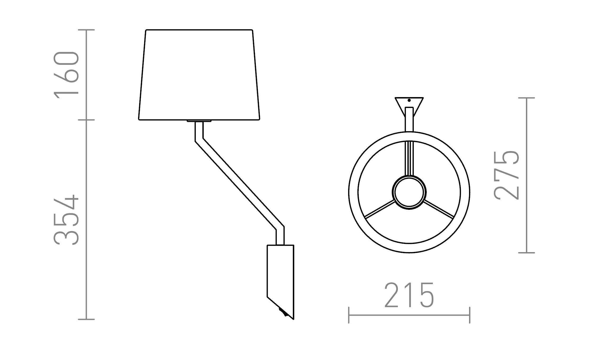 SHARP Επιτοίχιος λαμπτήρας - Product sketch