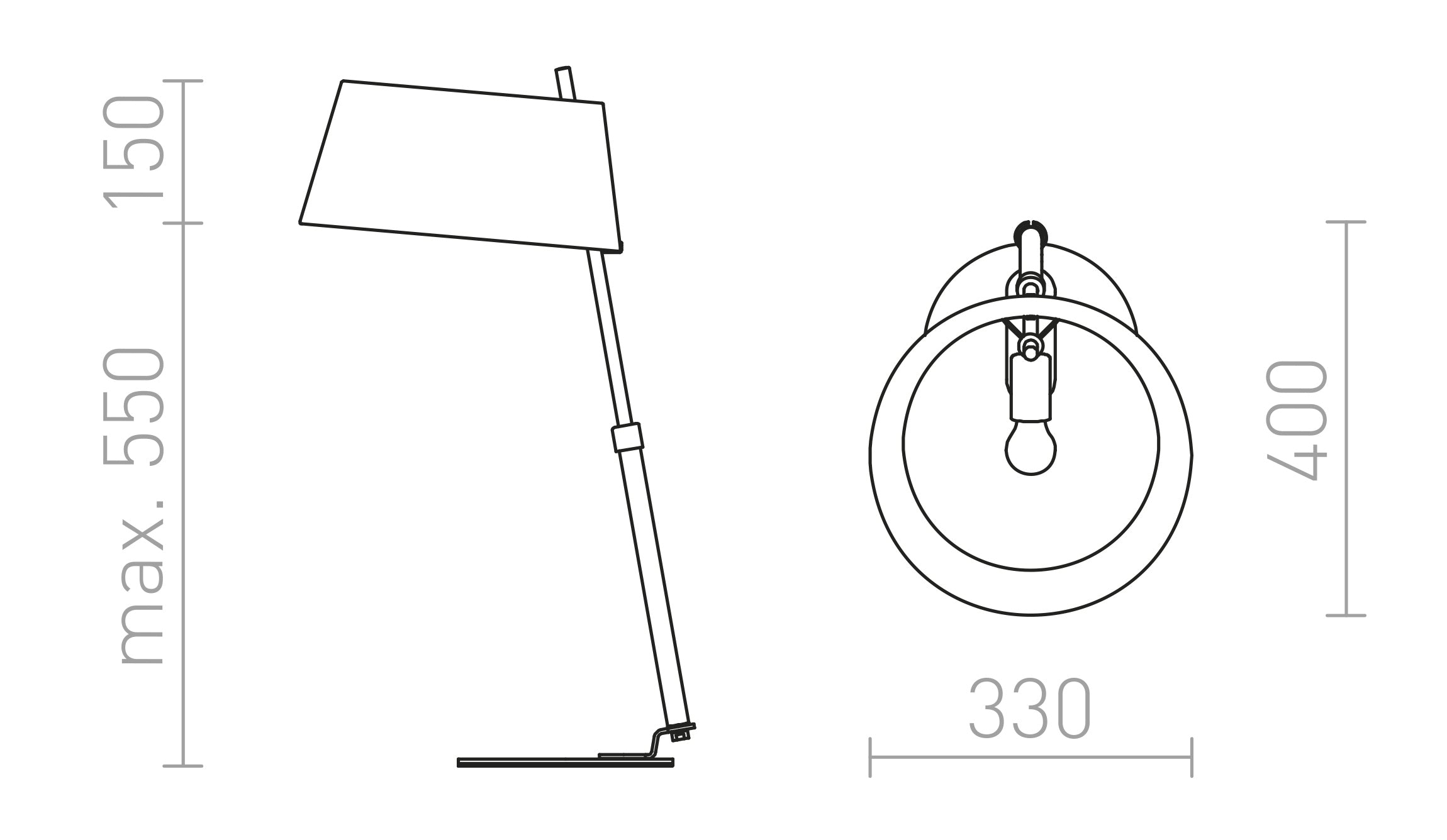 RITZY stołowa lampa - Product sketch