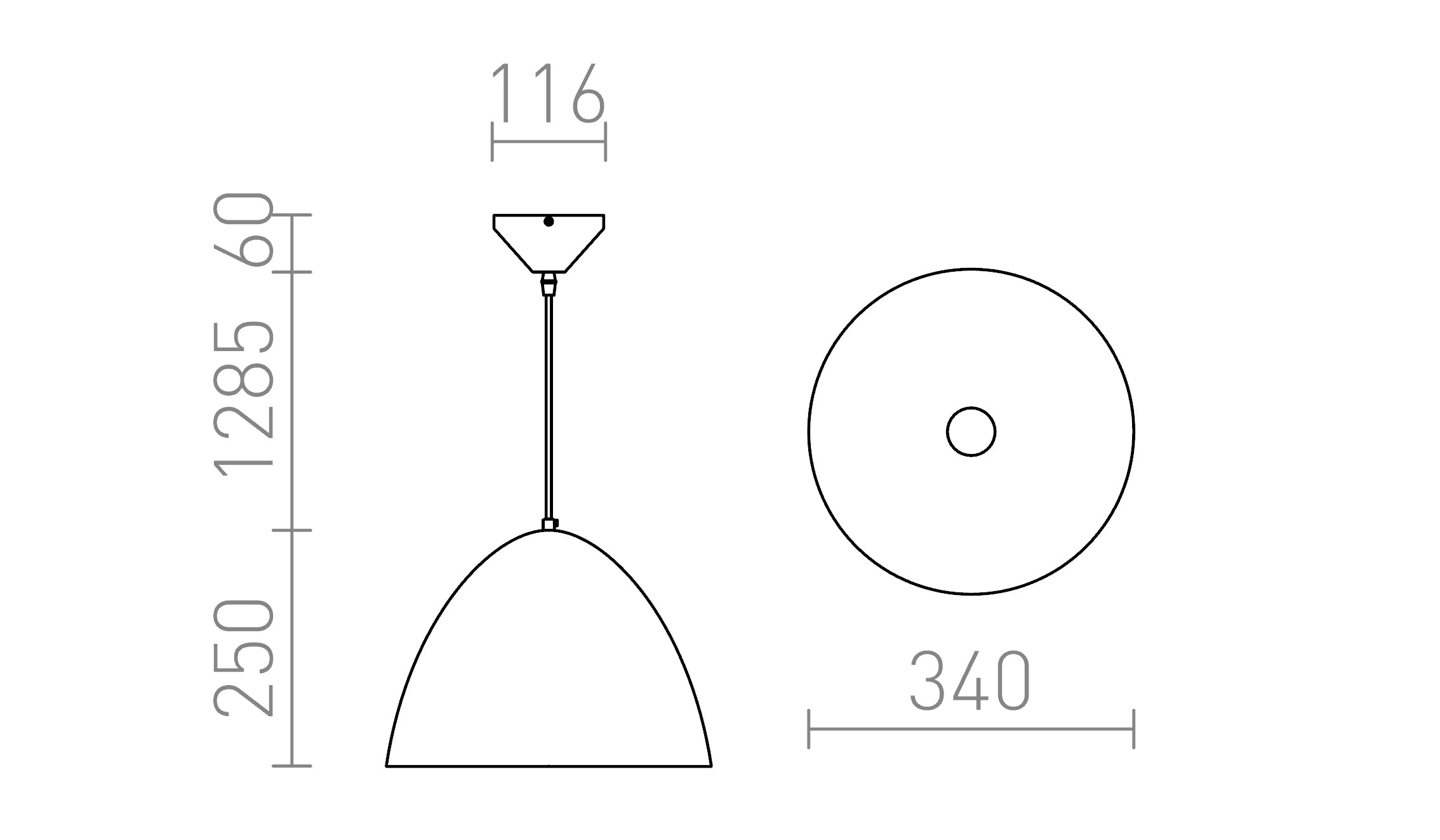 MERYLYN 34 riippuvalaisin lamppu - Product sketch