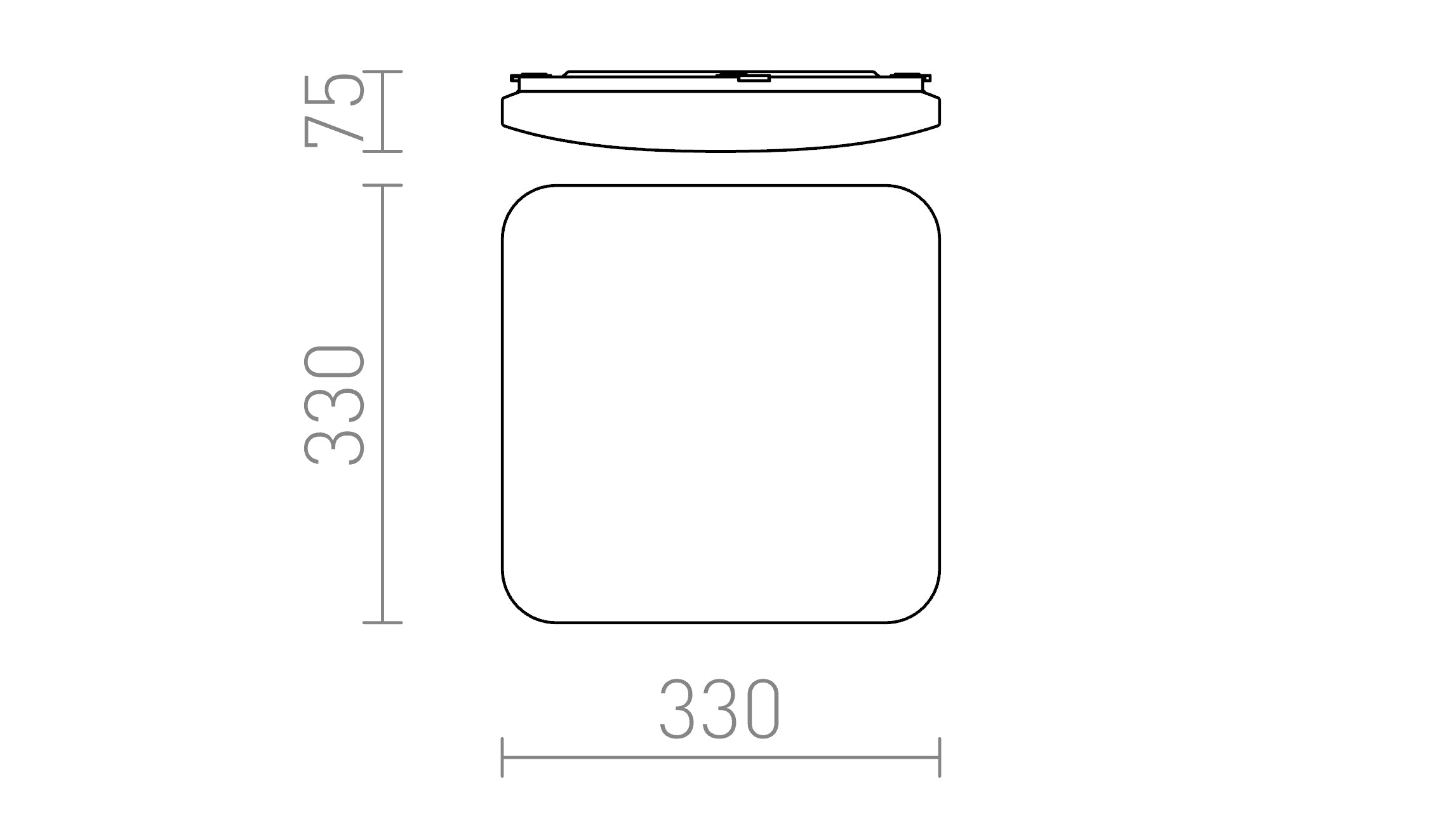 SEMPRE SQ 33 Sensor-Deckenleuchte lampe - Product sketch