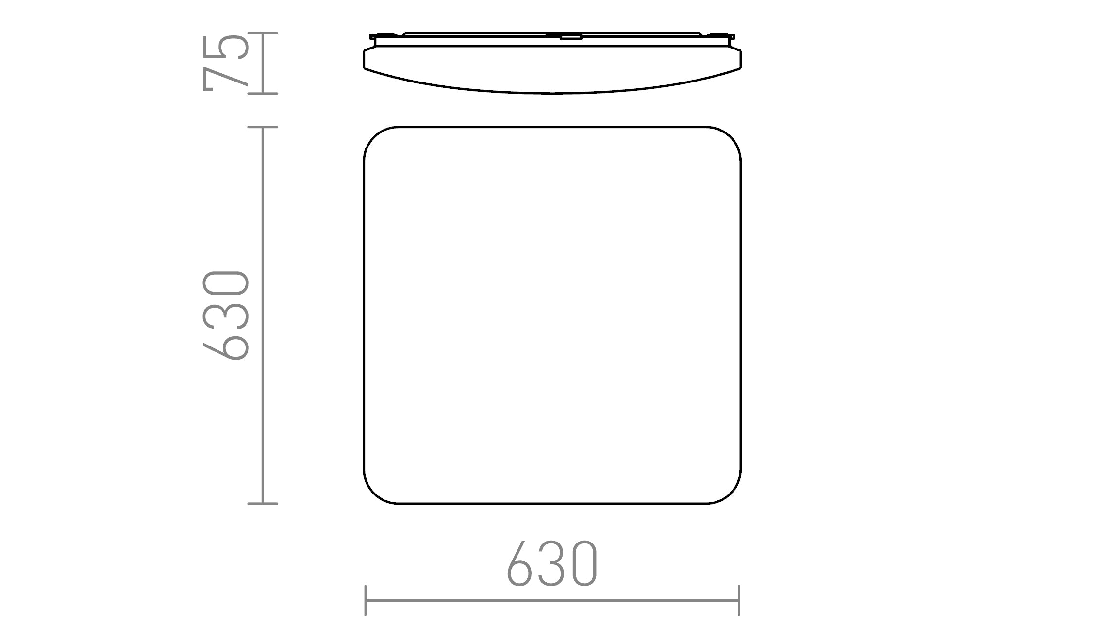 SEMPRE SQ 63 de techo con sensor lámpara - Product sketch