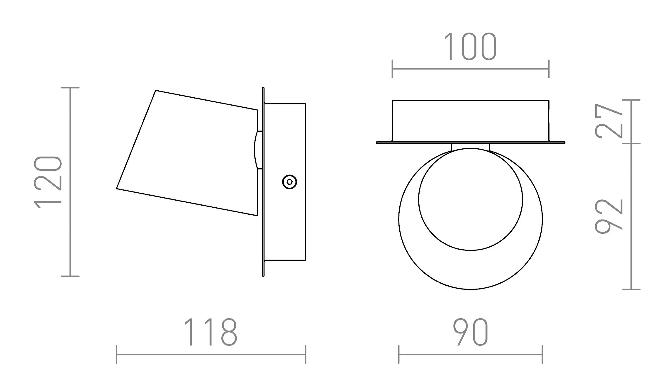 AMADEUS I Wandleuchte lampe - Product sketch