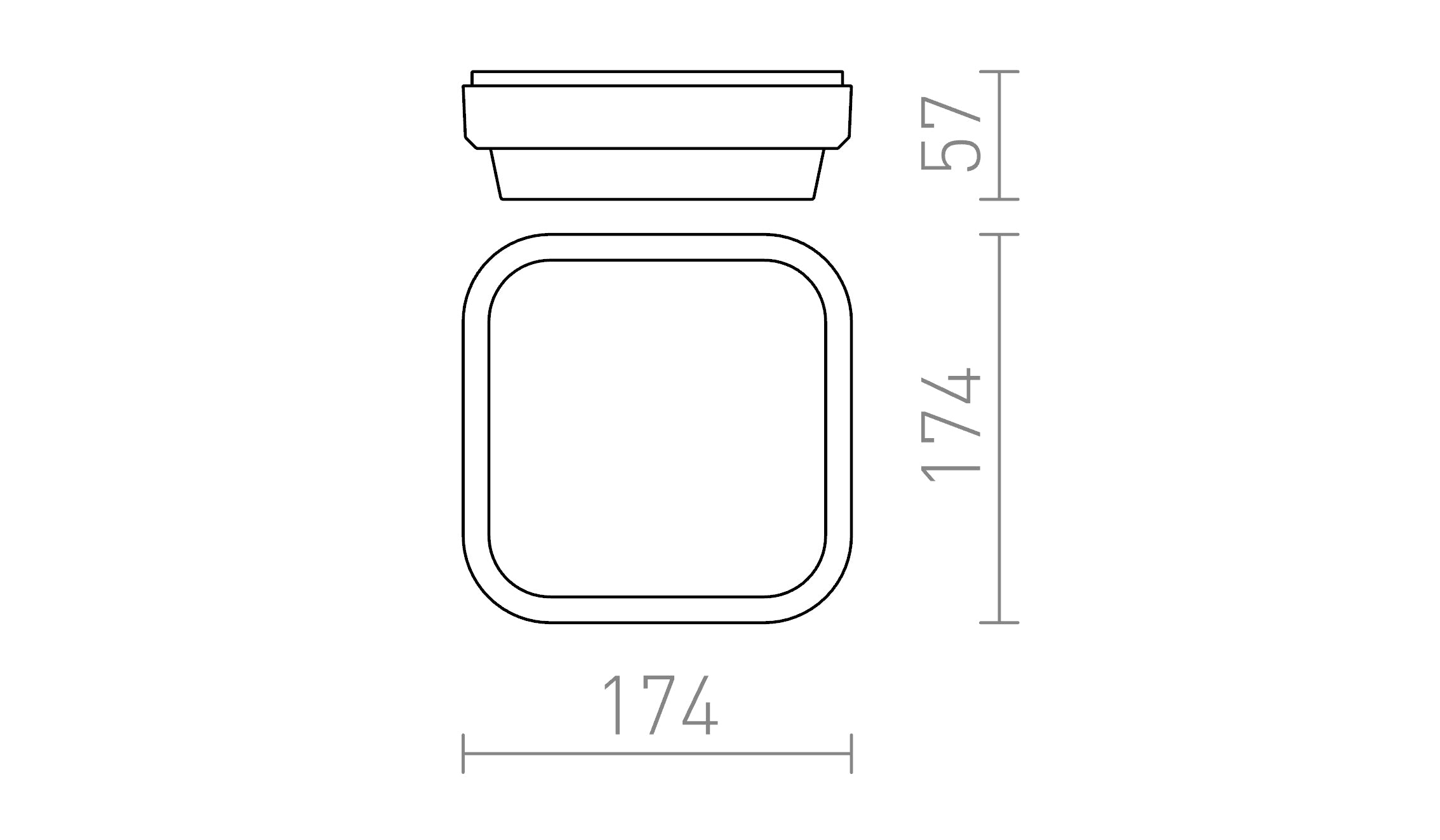 TARIS SQ 17 Aufbauleuchte lampe - Product sketch