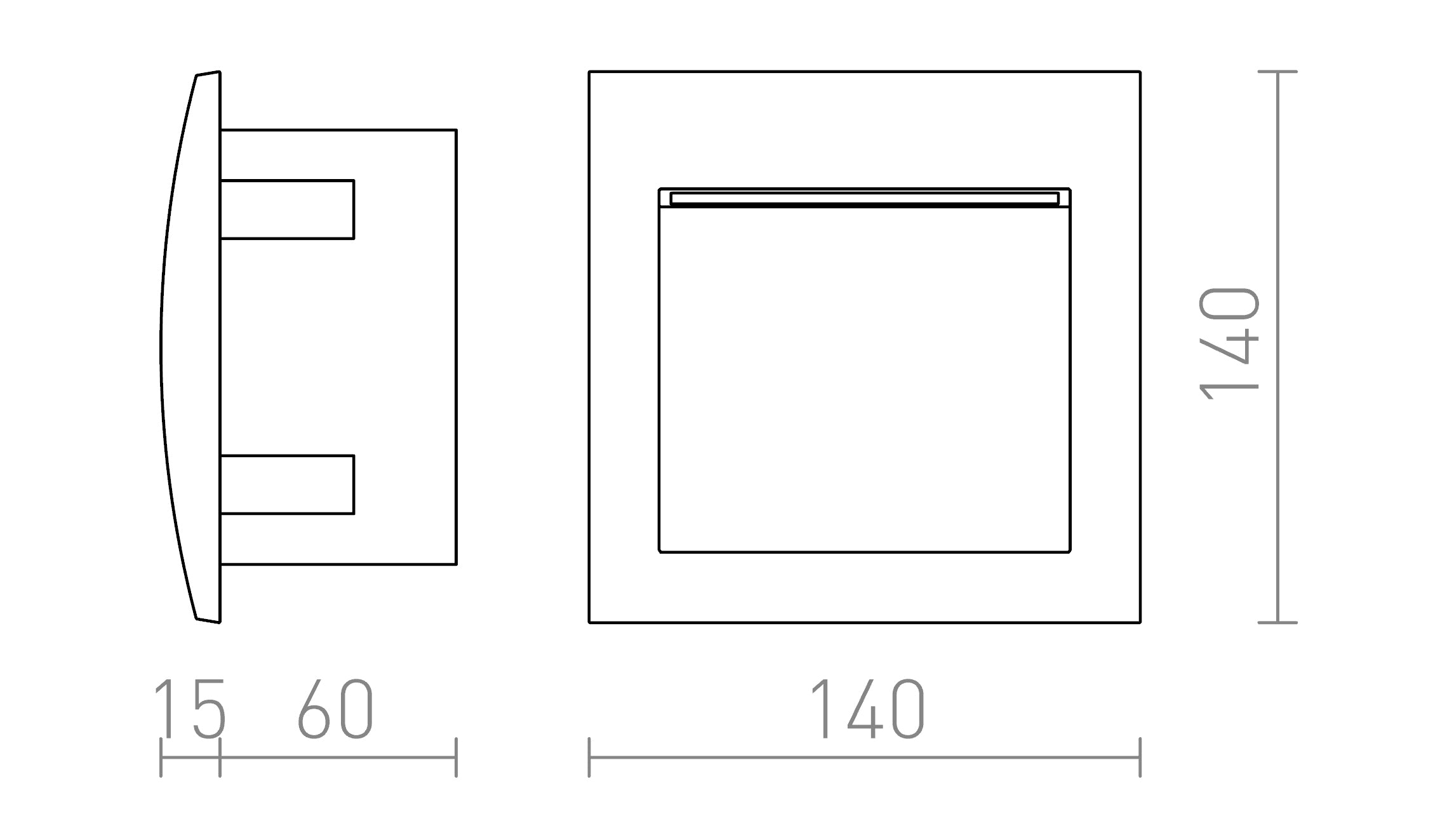 GORDIQ M da incasso lampada - Product sketch
