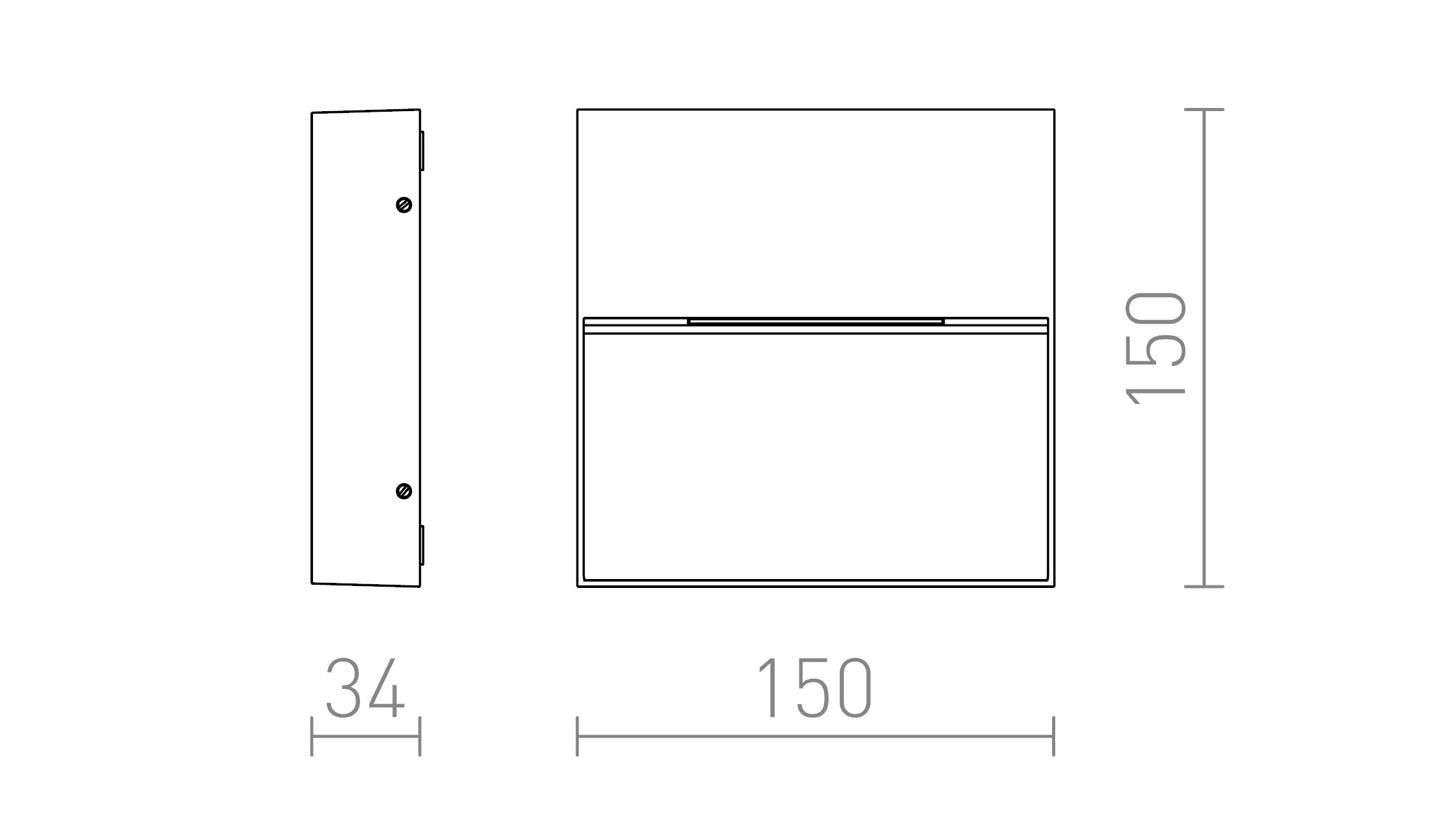 AQILA SQ zidna lampa - Product sketch