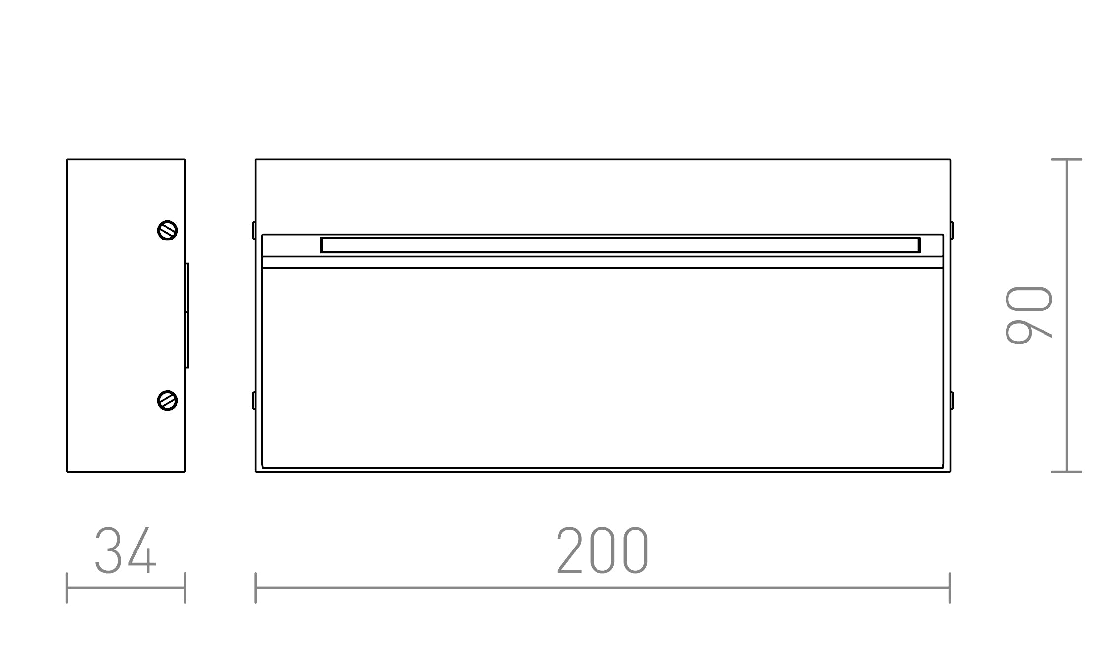AQILA RC seinä lamppu - Product sketch