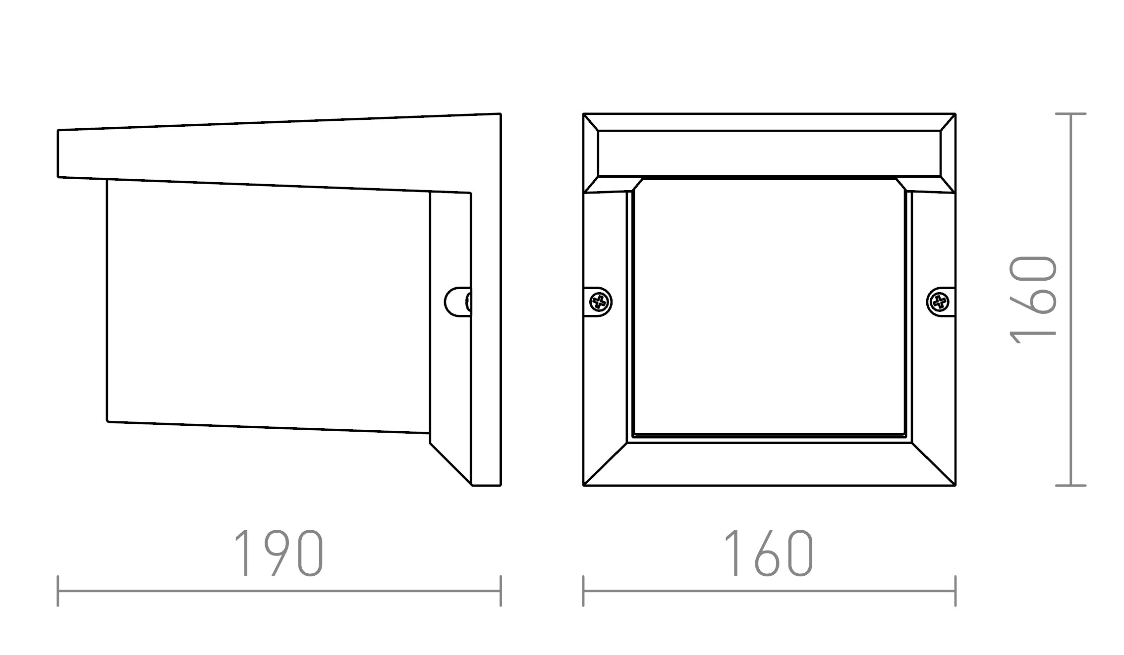 HIDE SQ стенна лампа - Product sketch