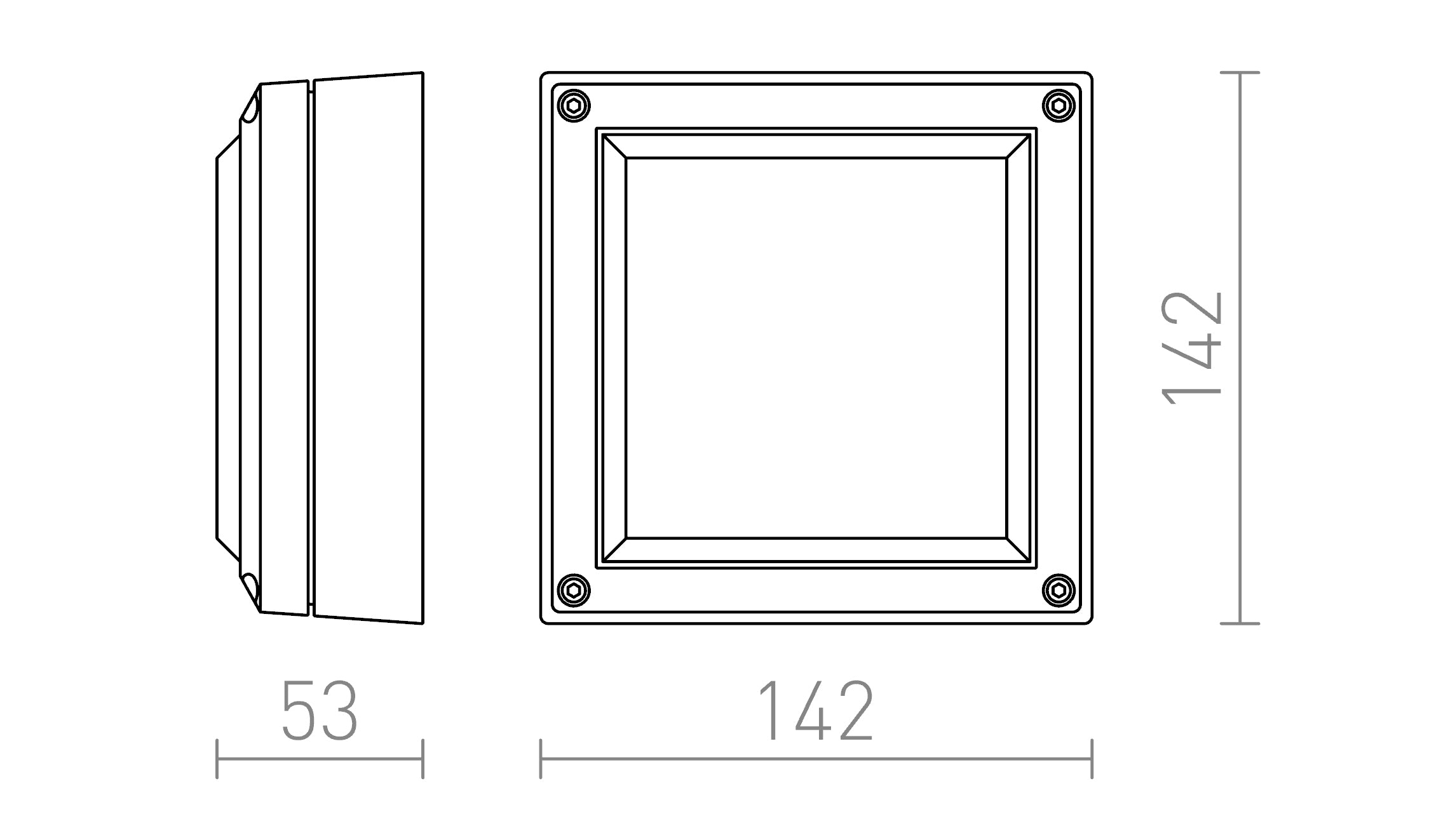 DELTA 145 nadgradna lampa - Product sketch