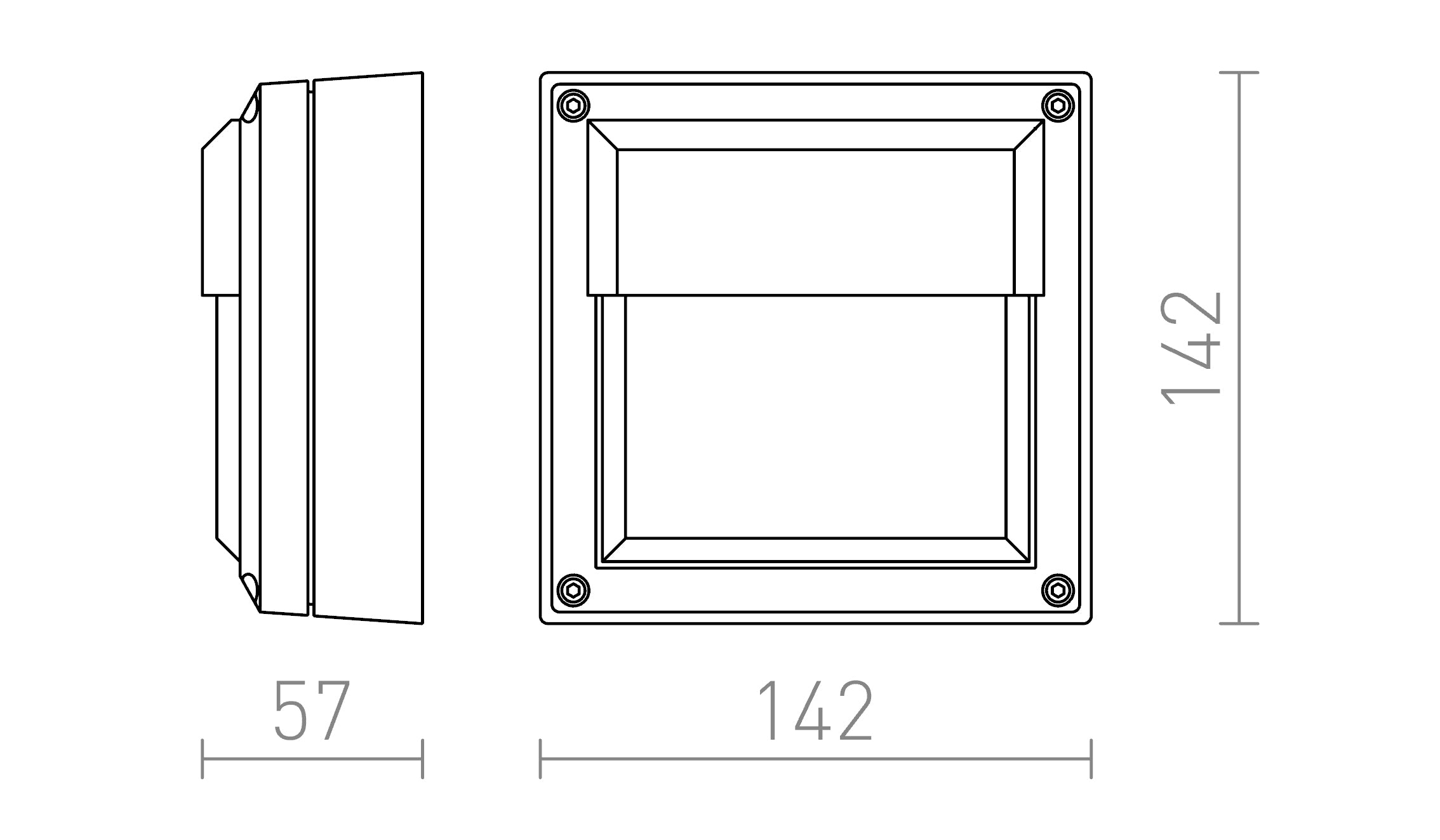 DELTA 145 stenska lampa - Product sketch