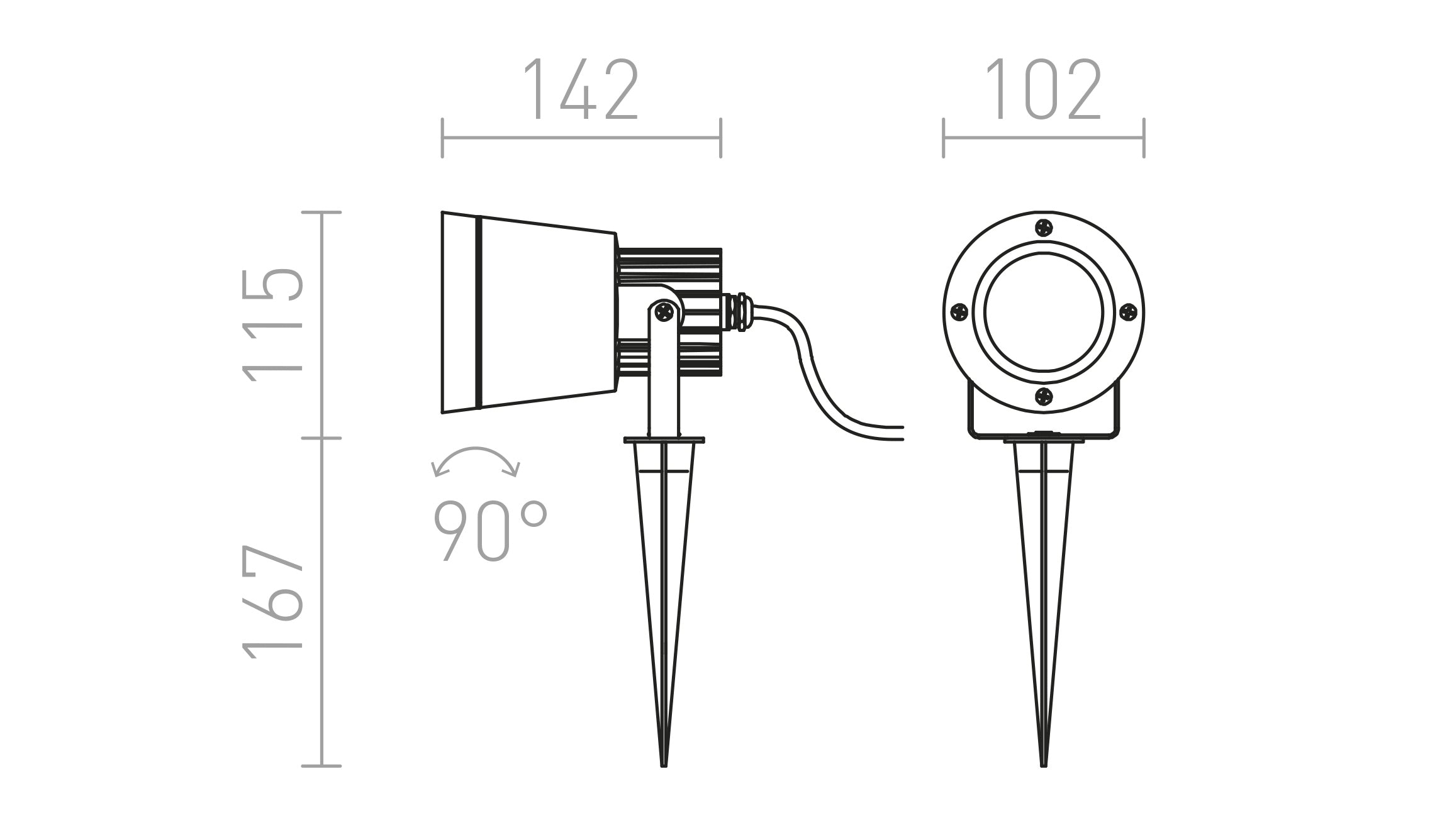 CORDOBA na konico lampa - Product sketch
