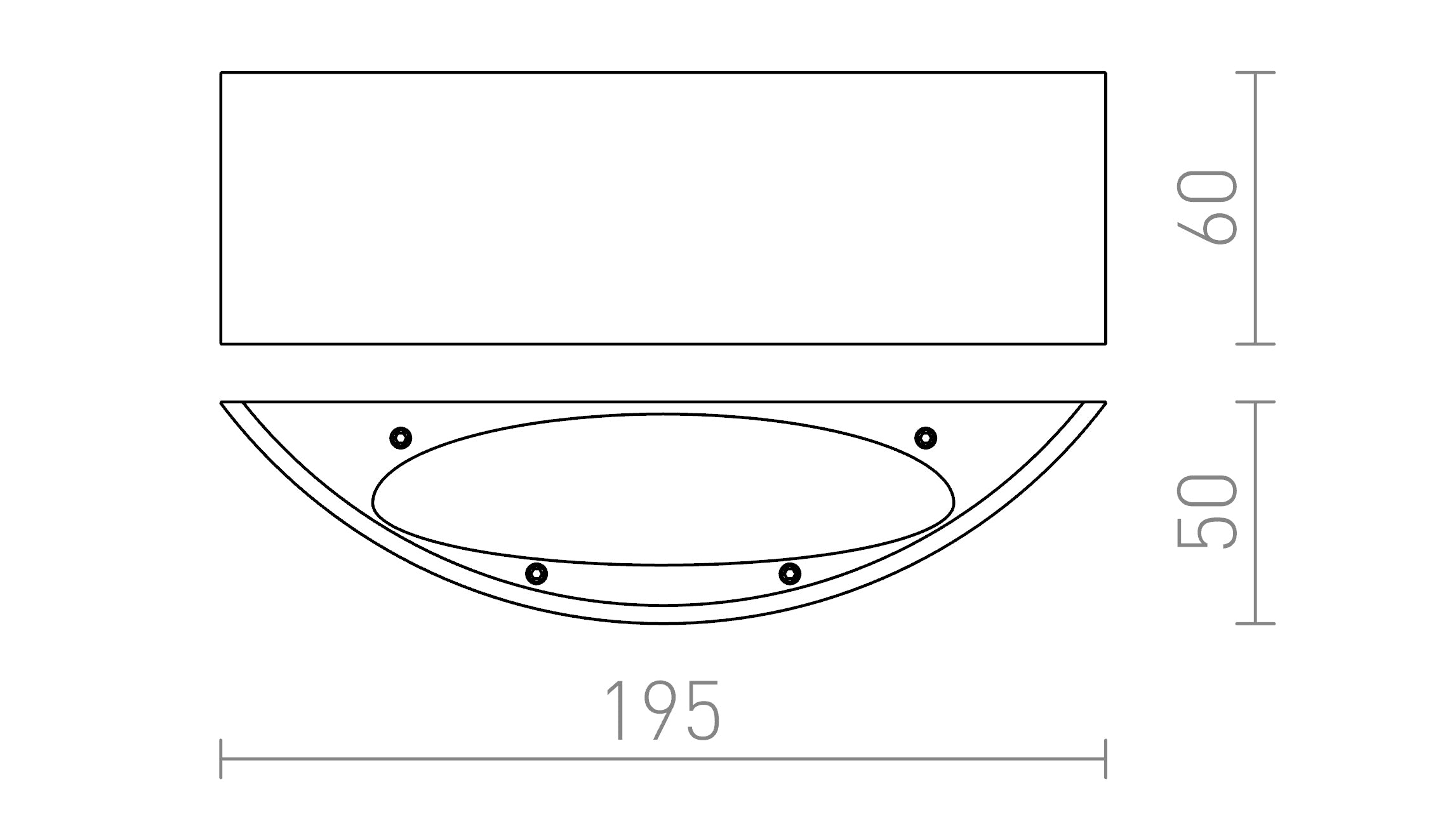 NAXOS nástenná lampa - Product sketch