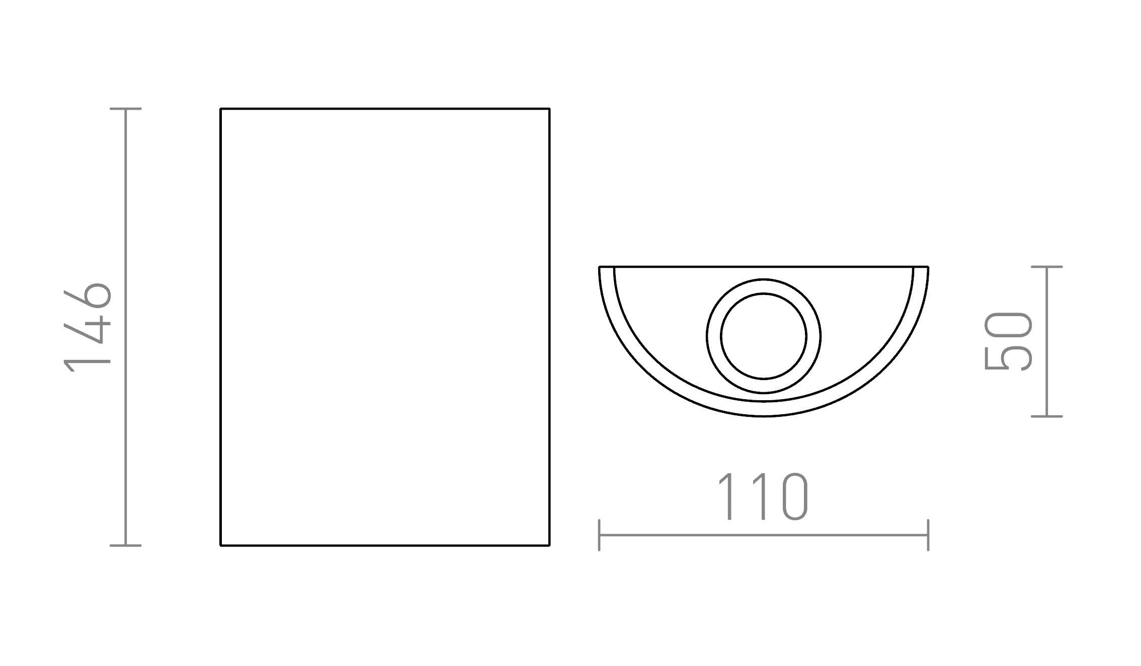 DAFFY zidna lampa - Product sketch