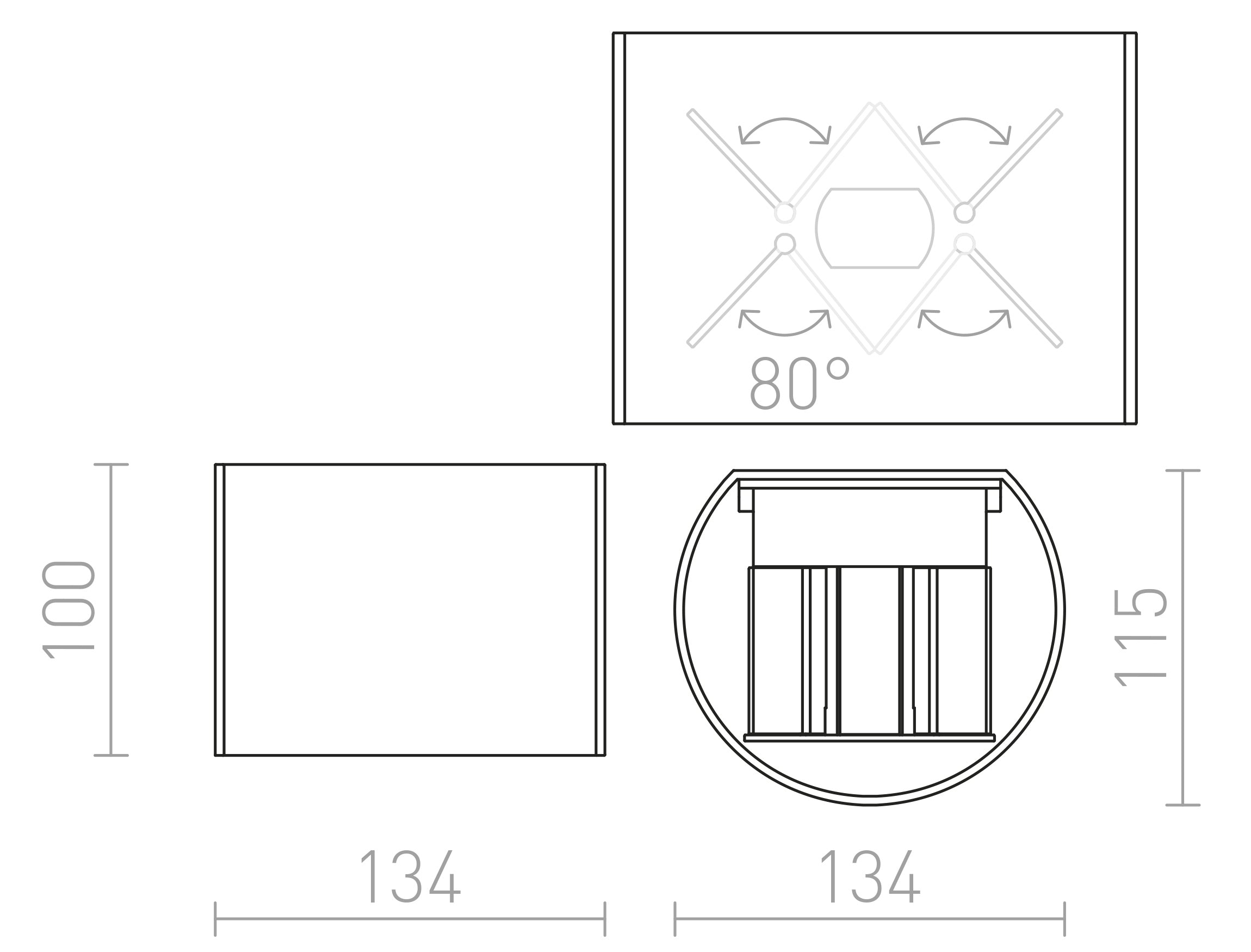 TITO R de pared lámpara - Product sketch