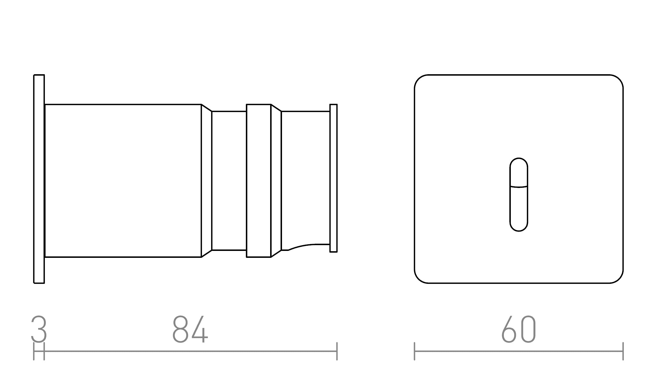 IRIA SQ încastrat lampă - Product sketch