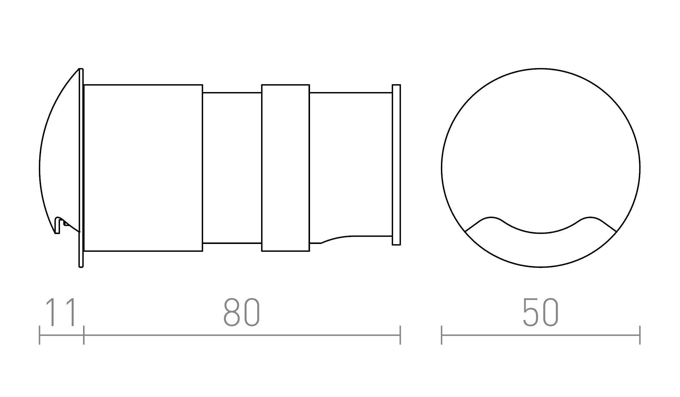 KICK I χωνευτό λαμπτήρας - Product sketch