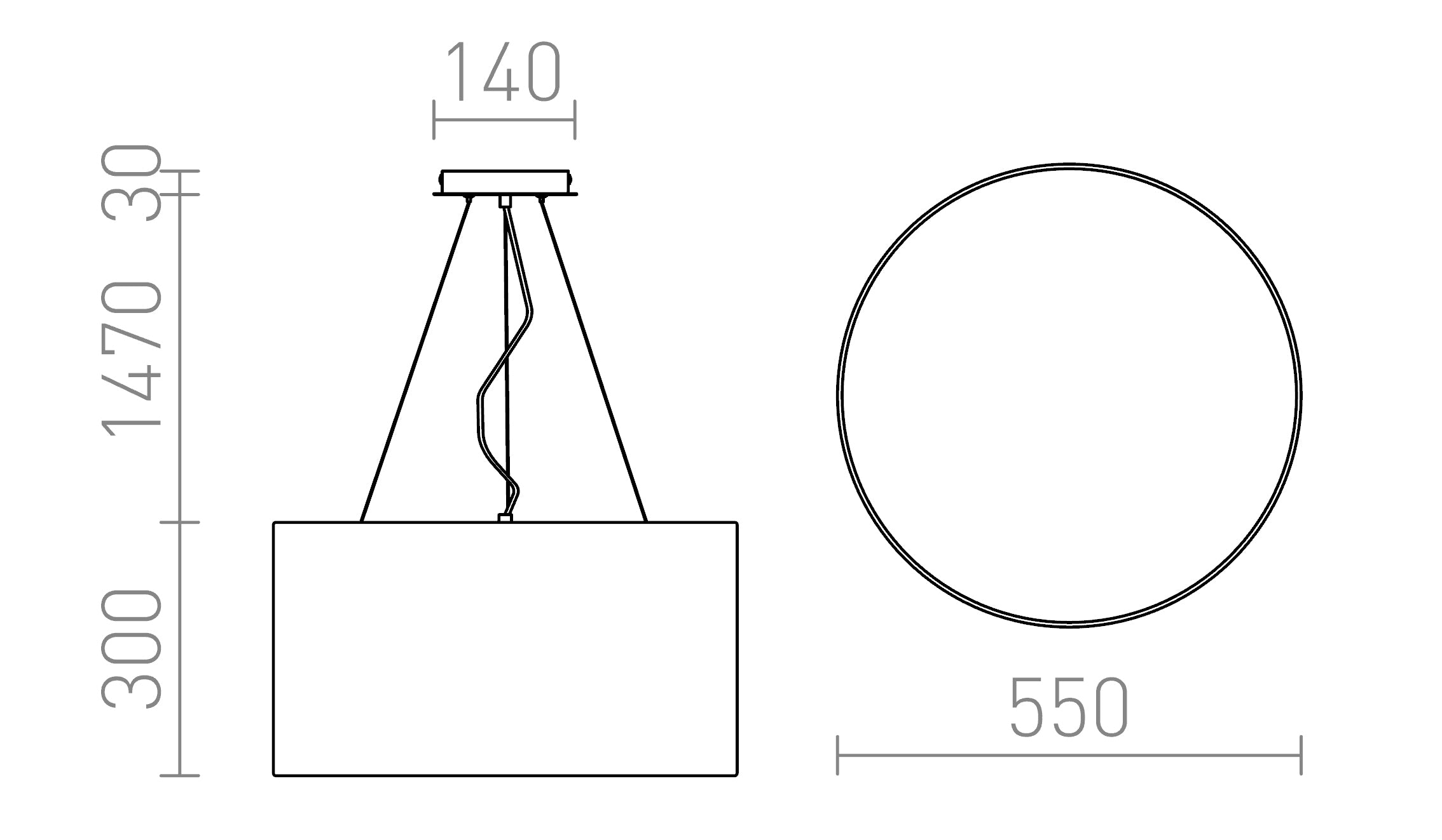 LALO 55 viseća lampa - Product sketch