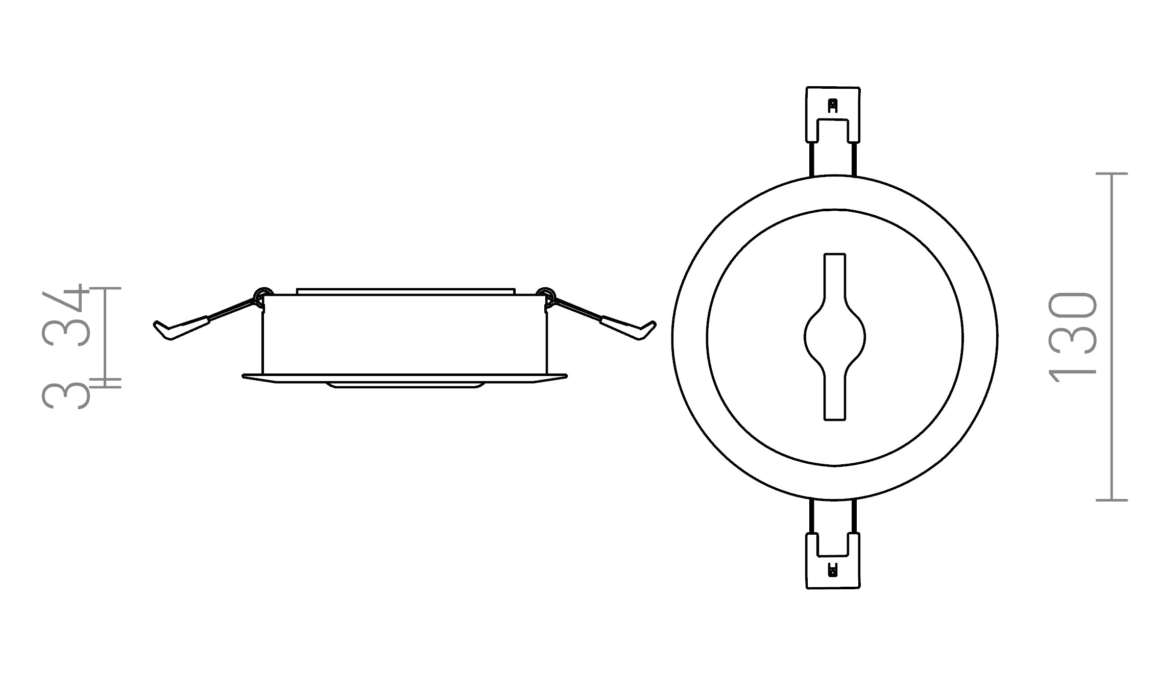 KELLY LED DIMM recessed lamp - Product sketch