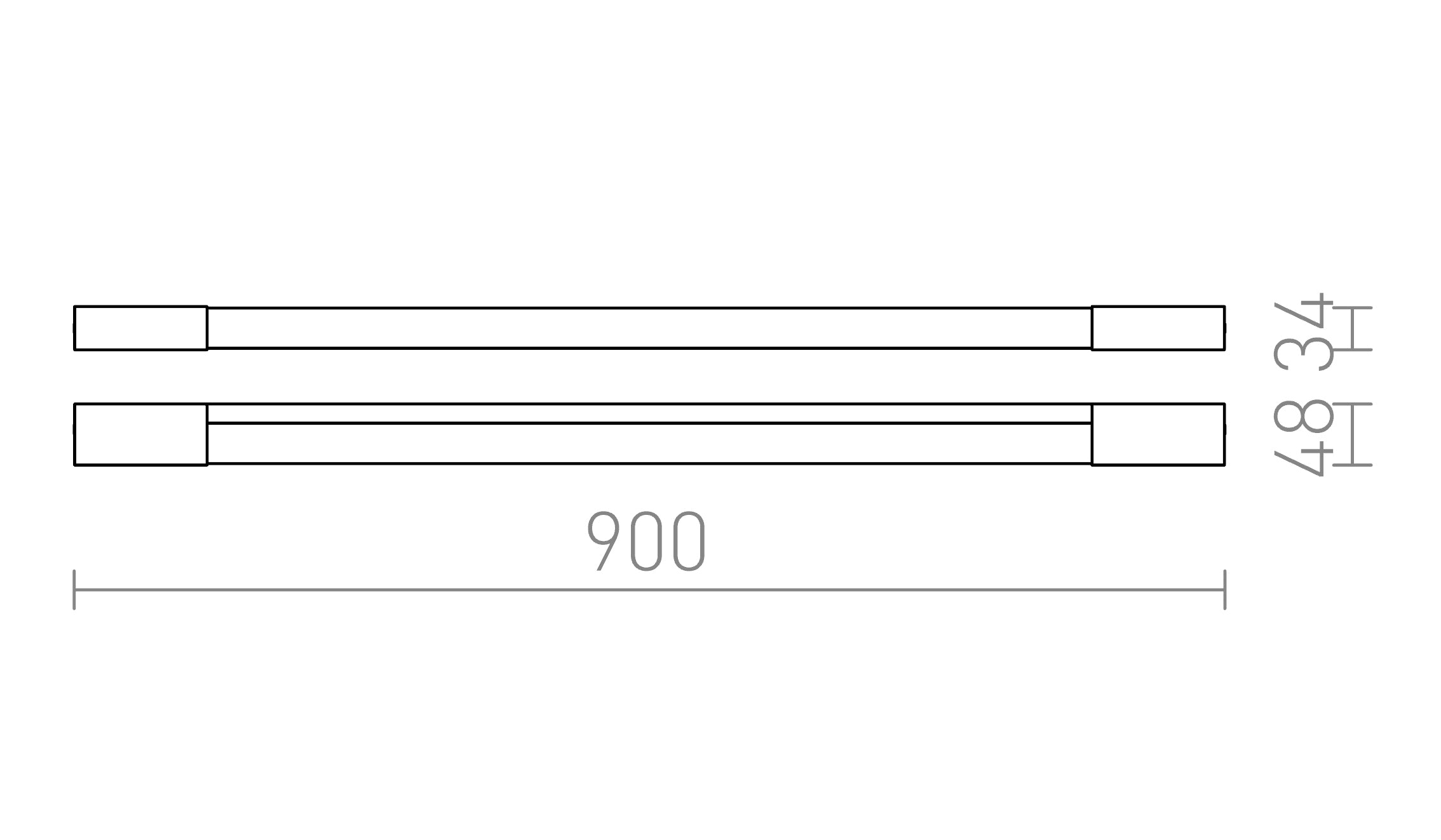 AMENITY 90 nástenná lampa - Product sketch