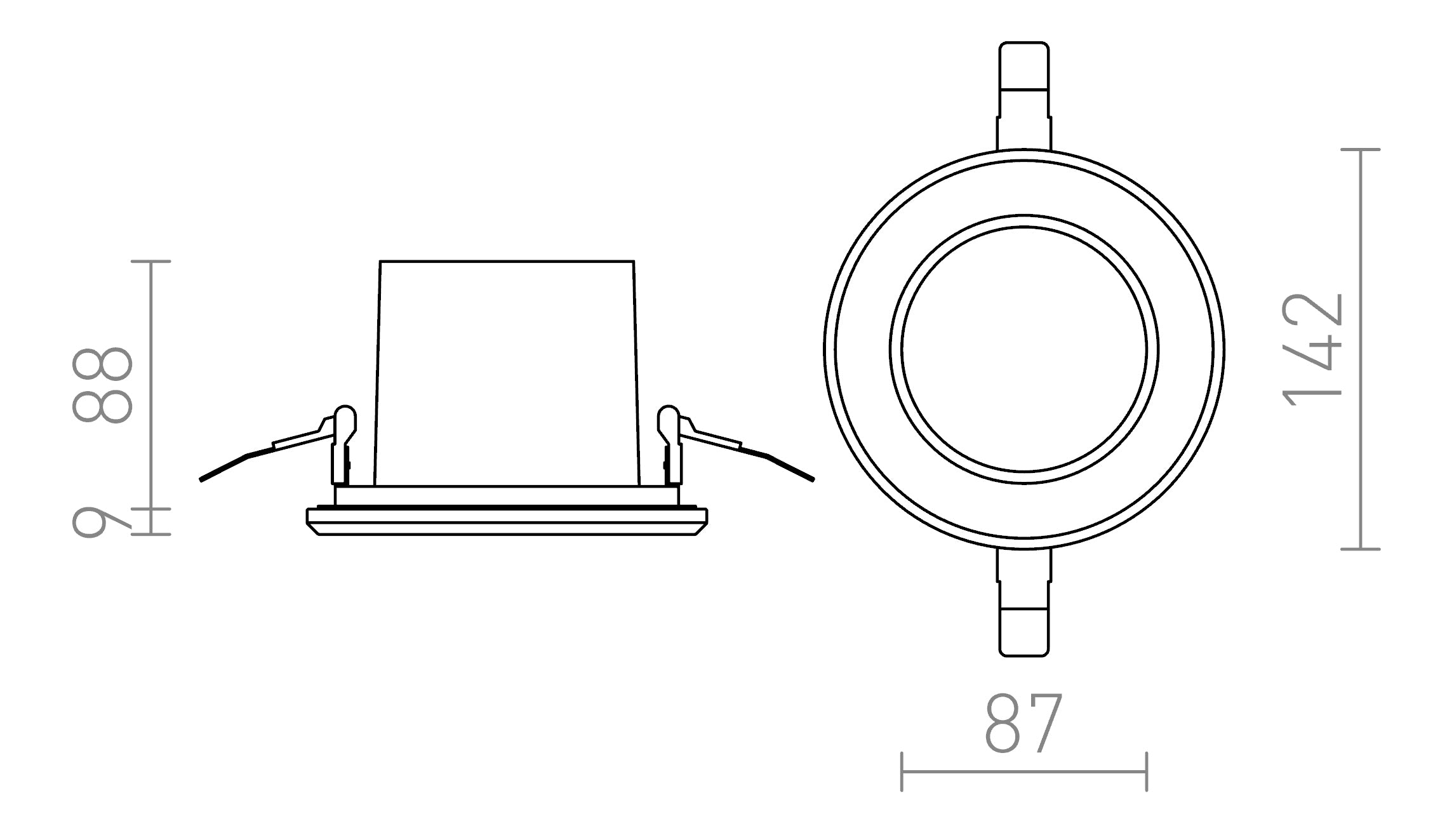NAVY empotrada lámpara - Product sketch