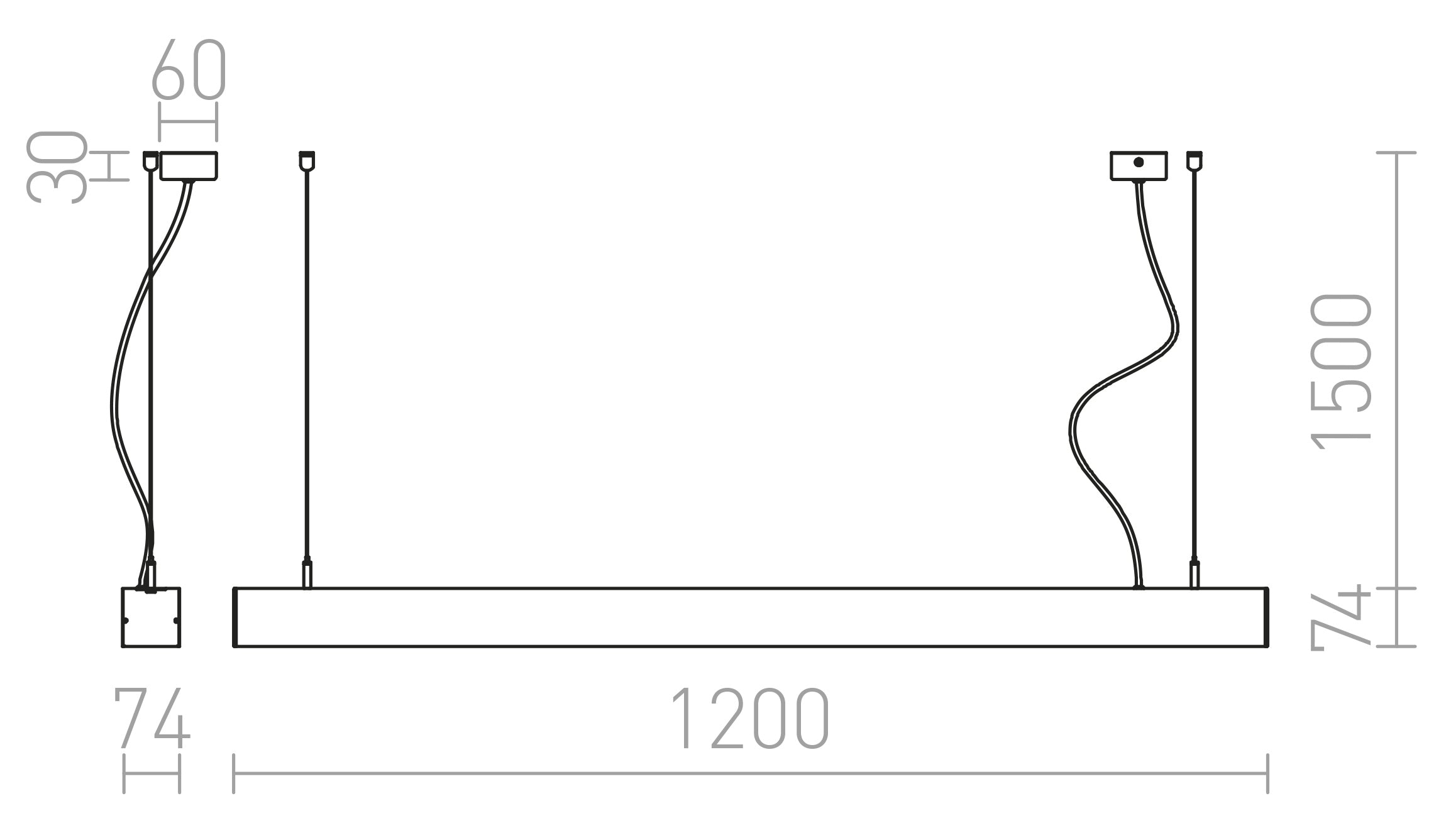 PESANTE 75 colgante lámpara - Product sketch