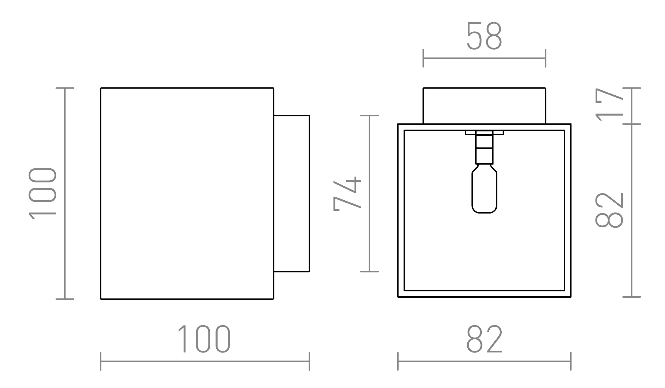 TRIP SQ murale lampe - Product sketch
