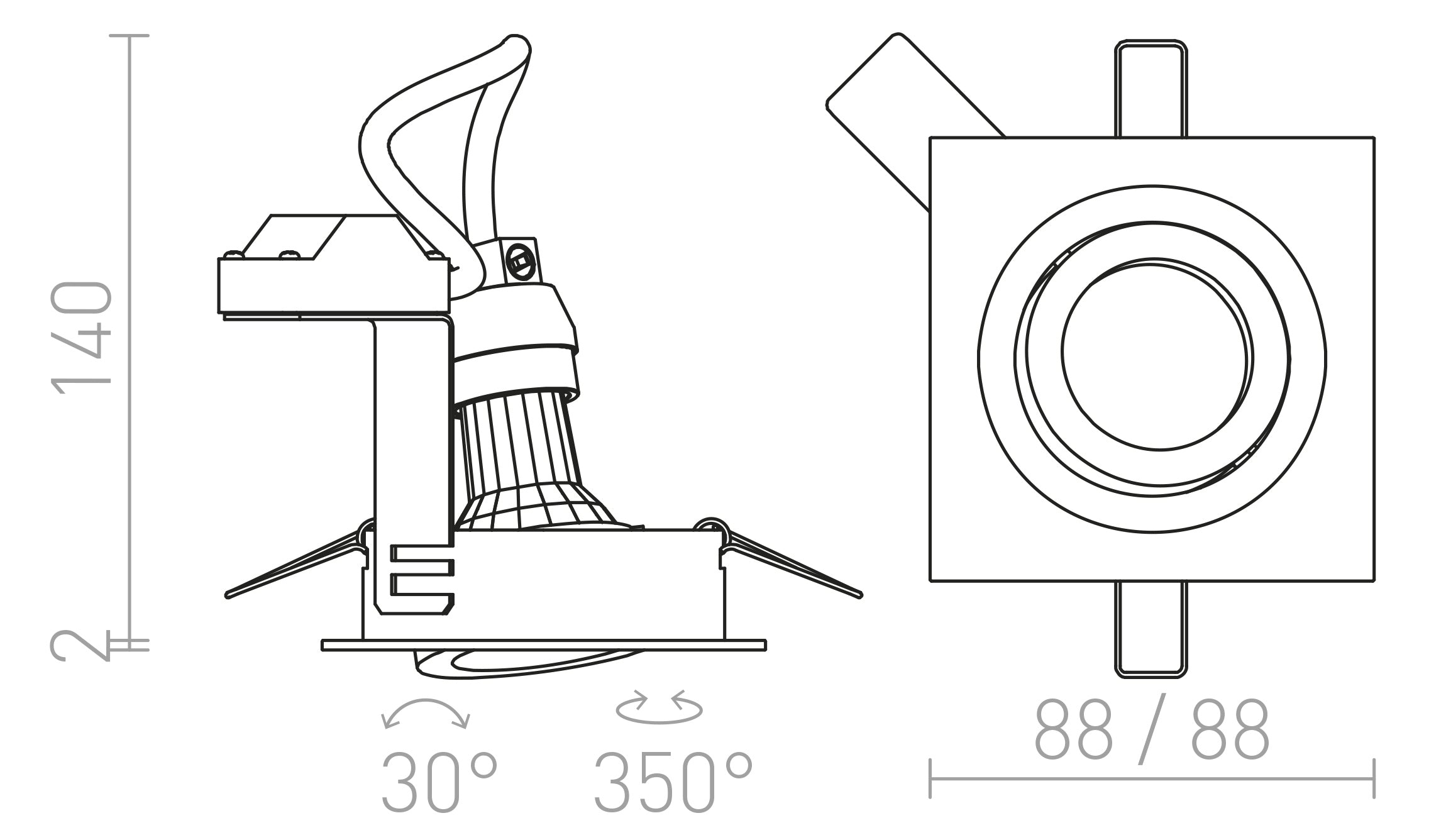 MURO SQ Einbauleuchte lampe - Product sketch
