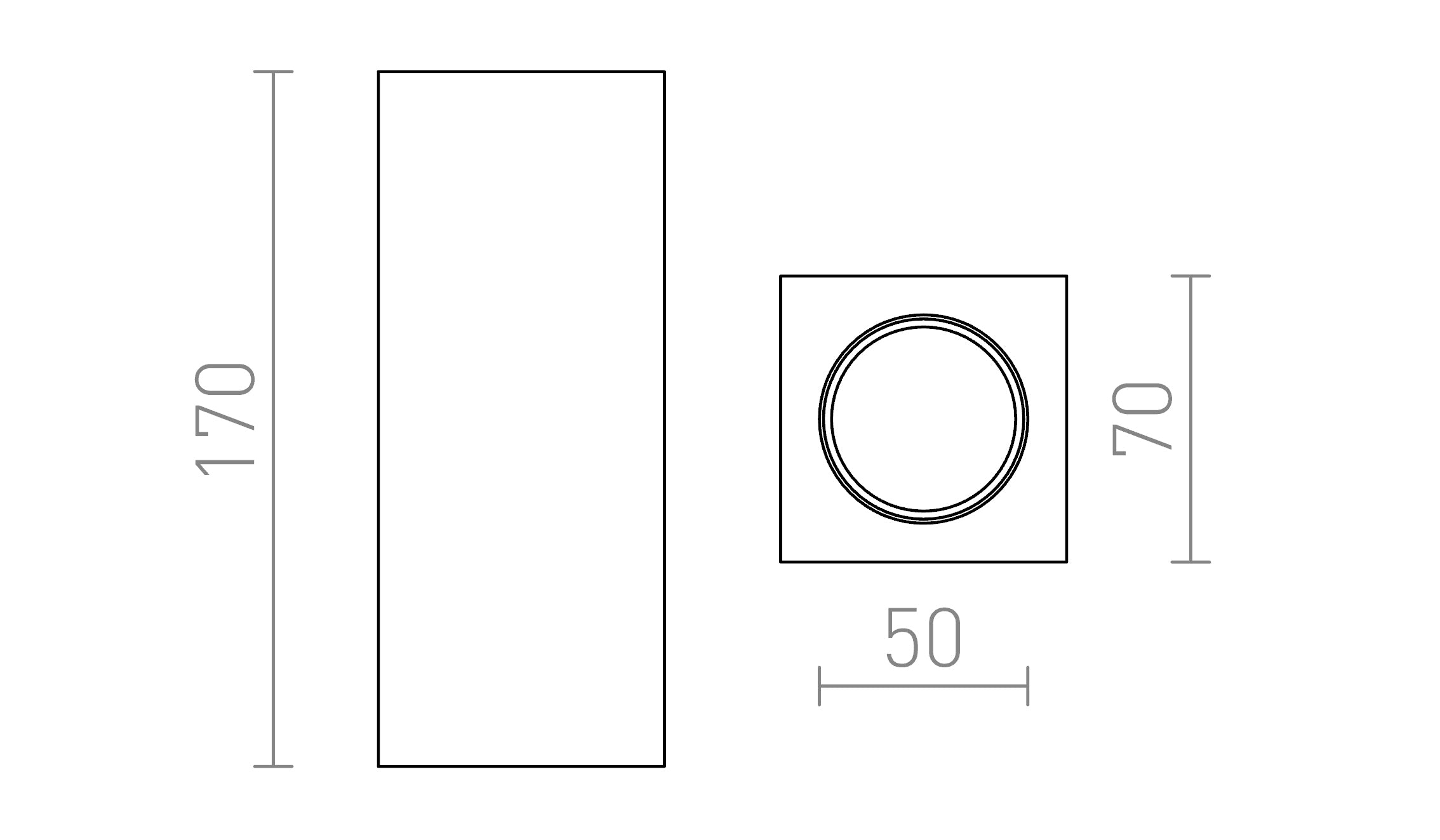 JACK SQ S 17 katto lamppu - Product sketch
